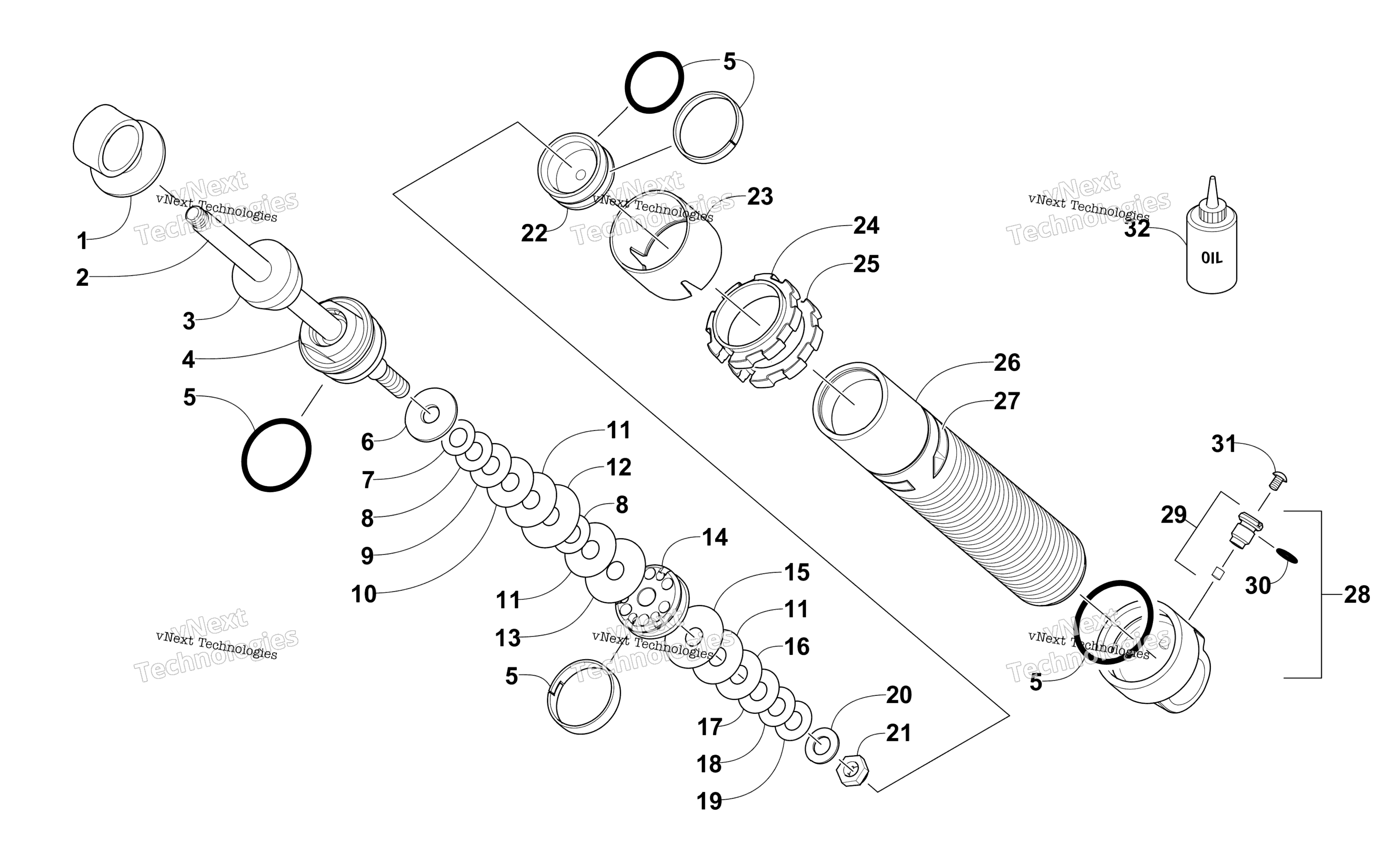 Передняя часть Suspension Shock Absorber