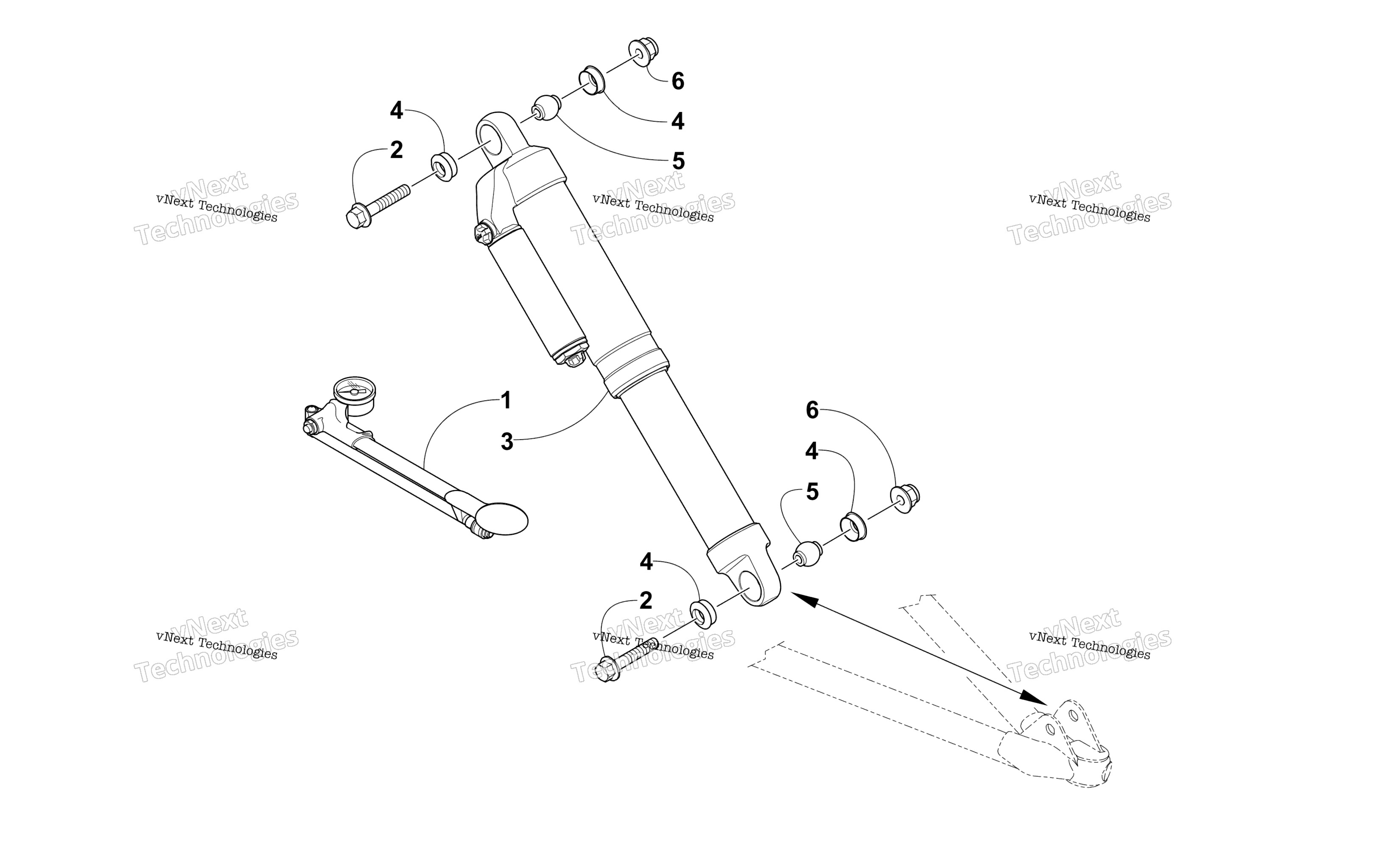 Передняя часть Shock Absorber Assembly