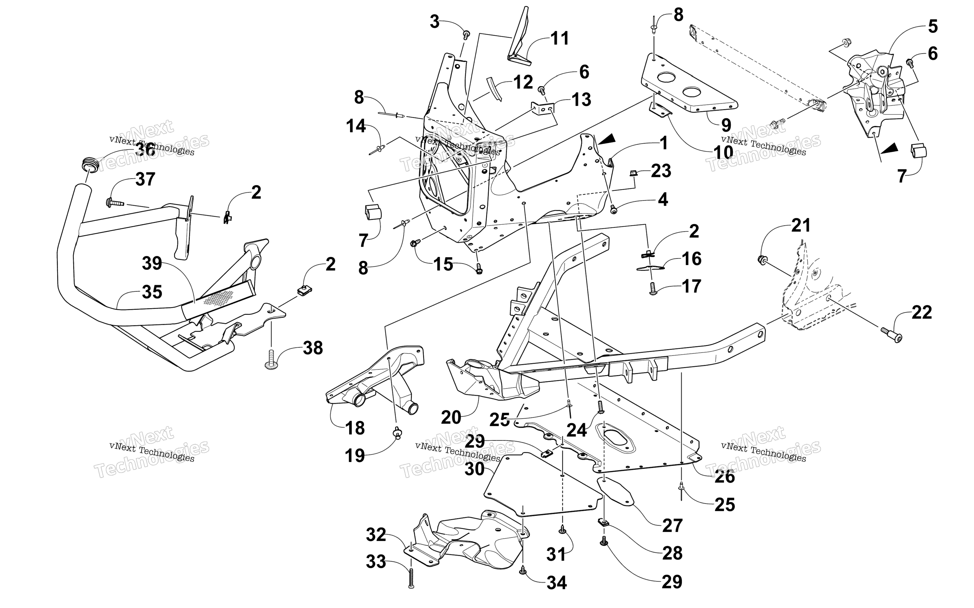 Передняя часть Bumper And Frame Assembly