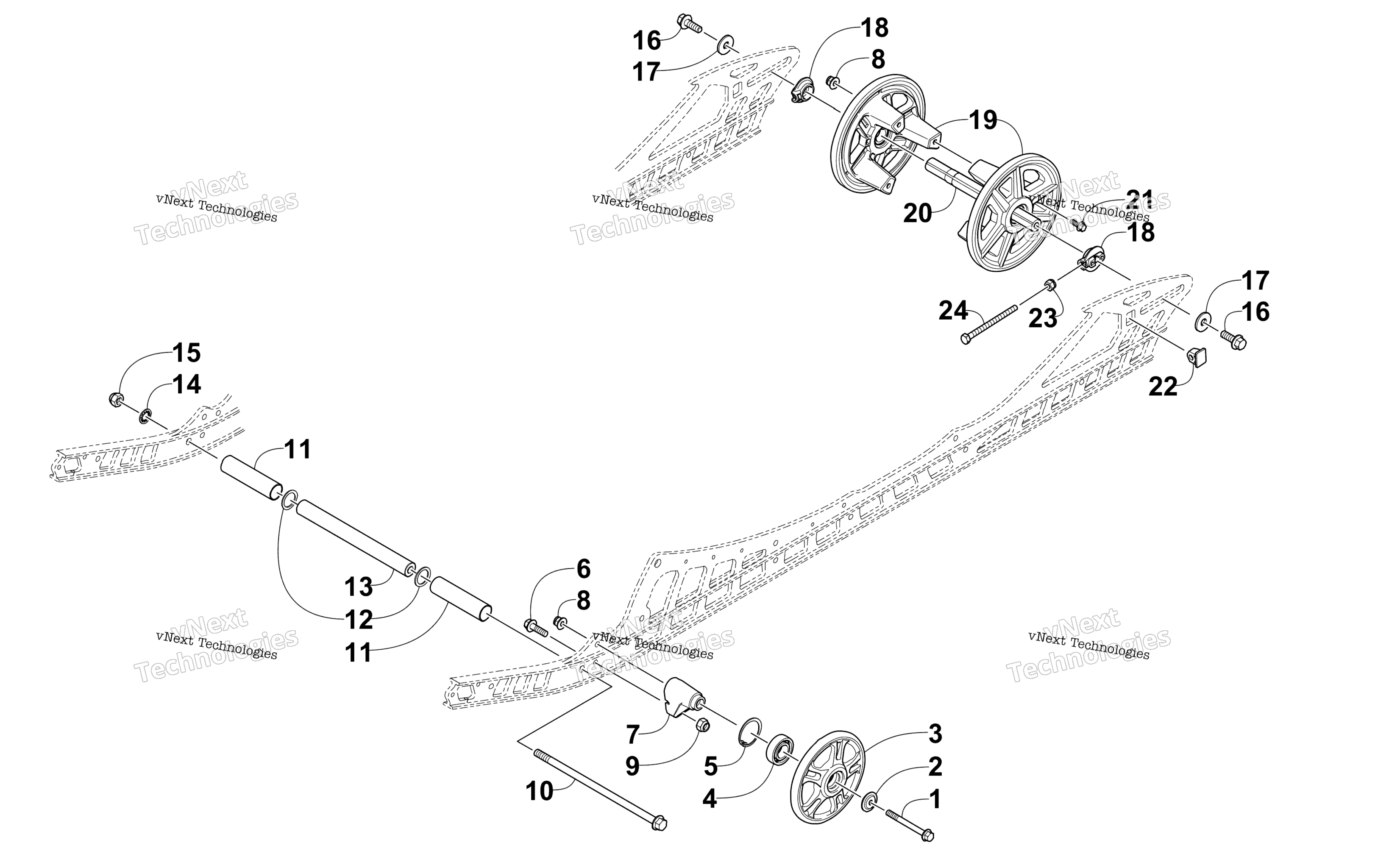 Idler колесо узел
