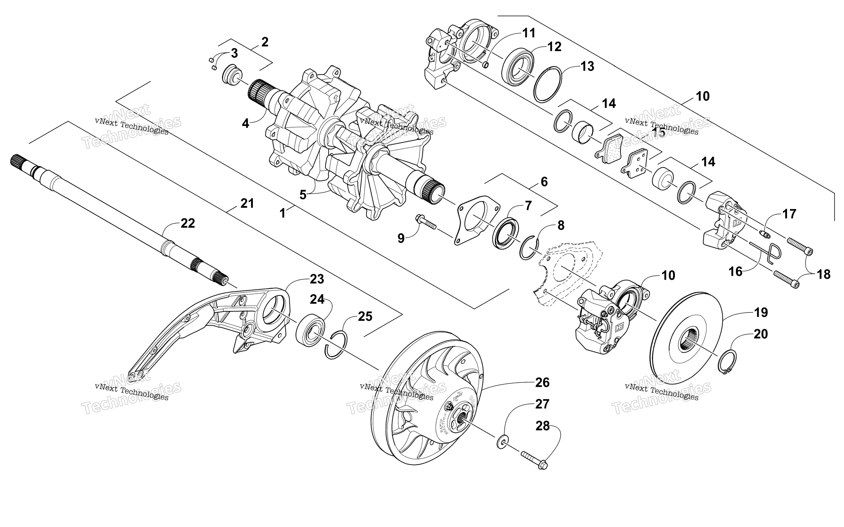 Привод Train Shafts And Brake Assemblies