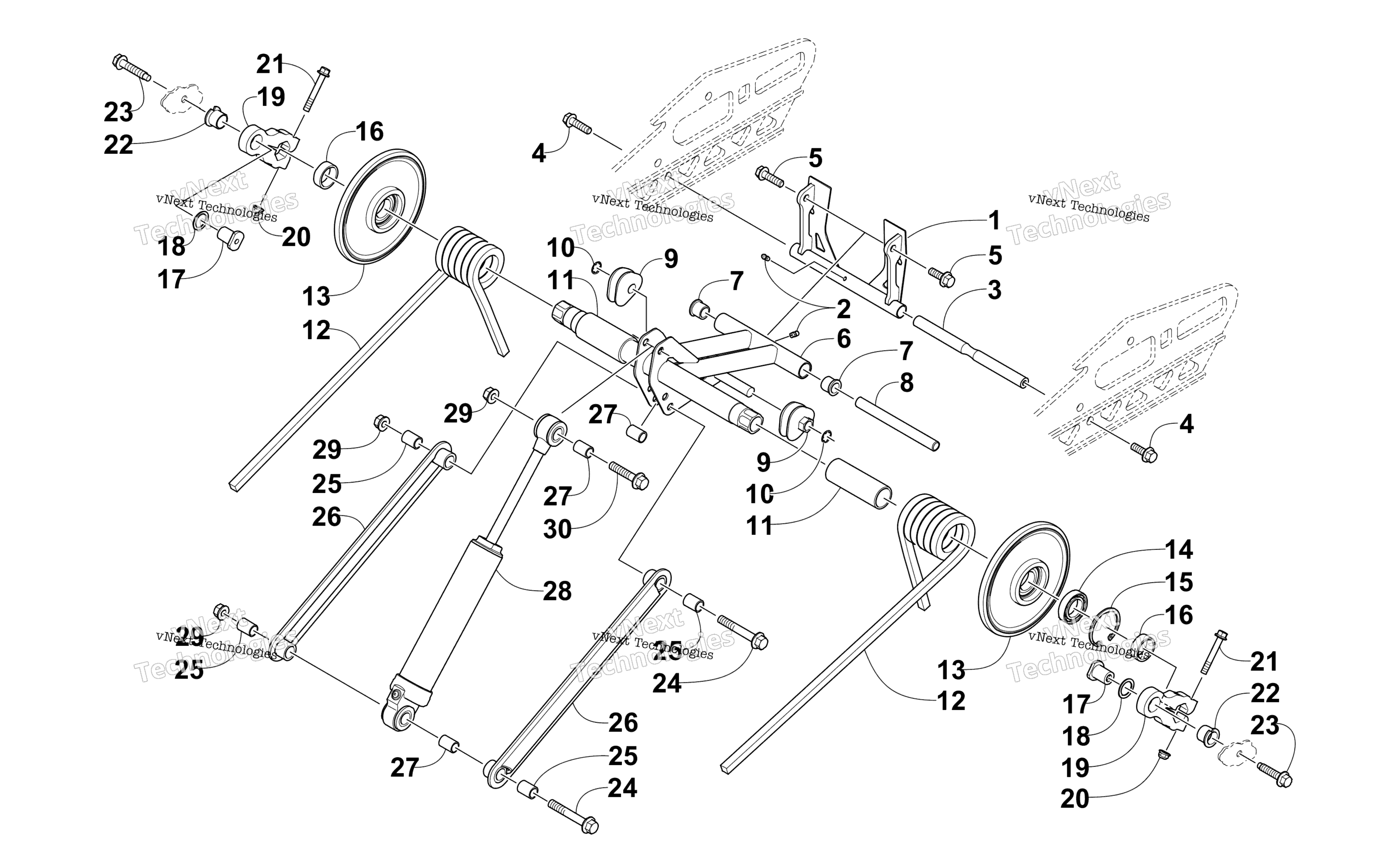 Задняя часть Suspension Rear Arm Assembly