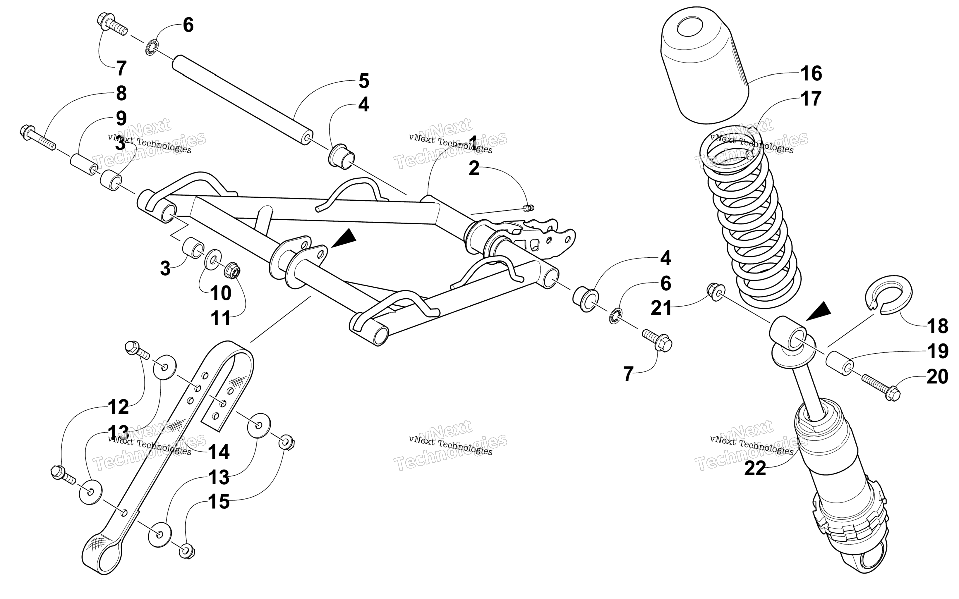 Задняя часть Suspension Front Arm Assembly