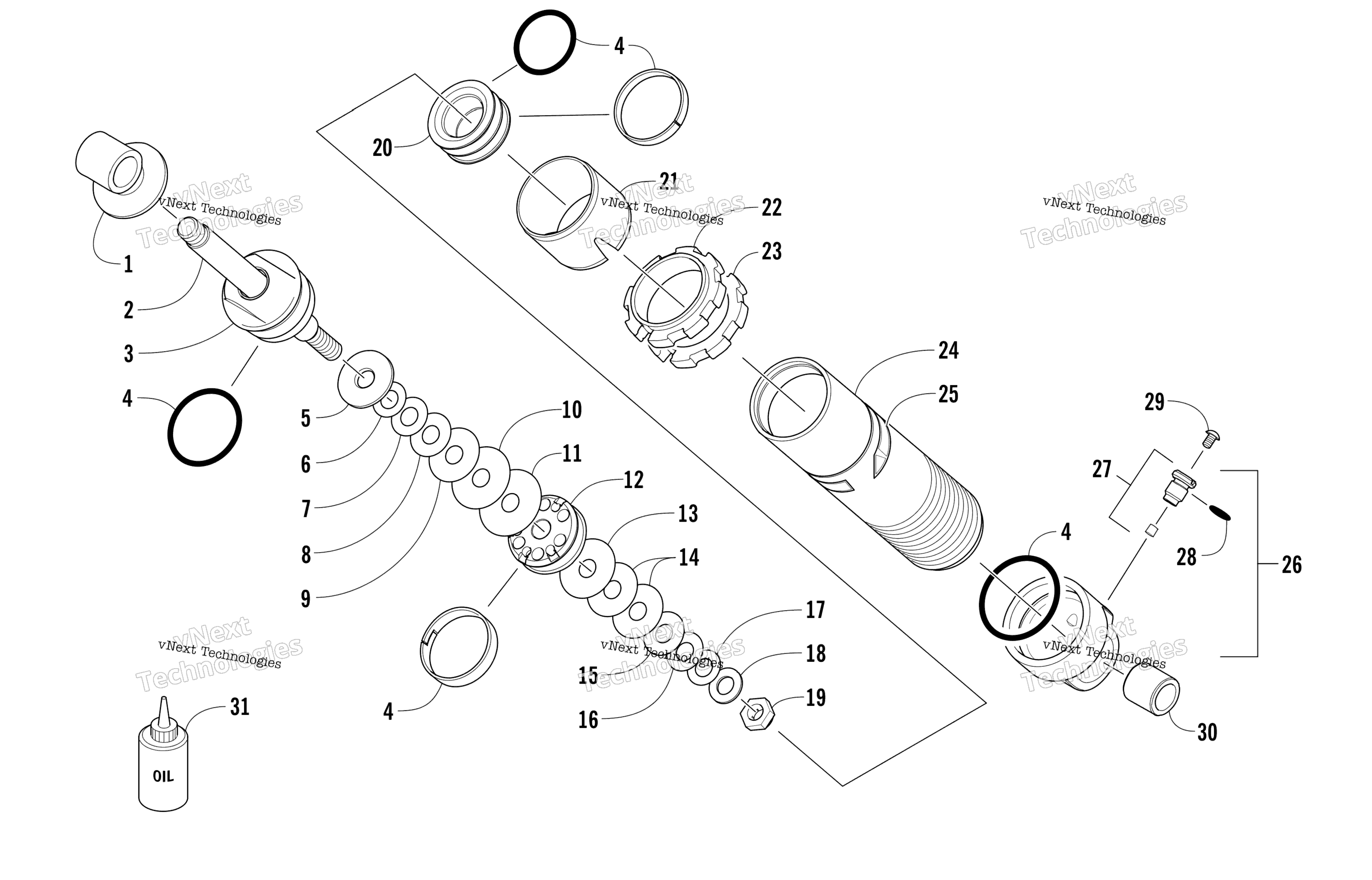 Задняя часть Suspension Front Arm Shock Absorber