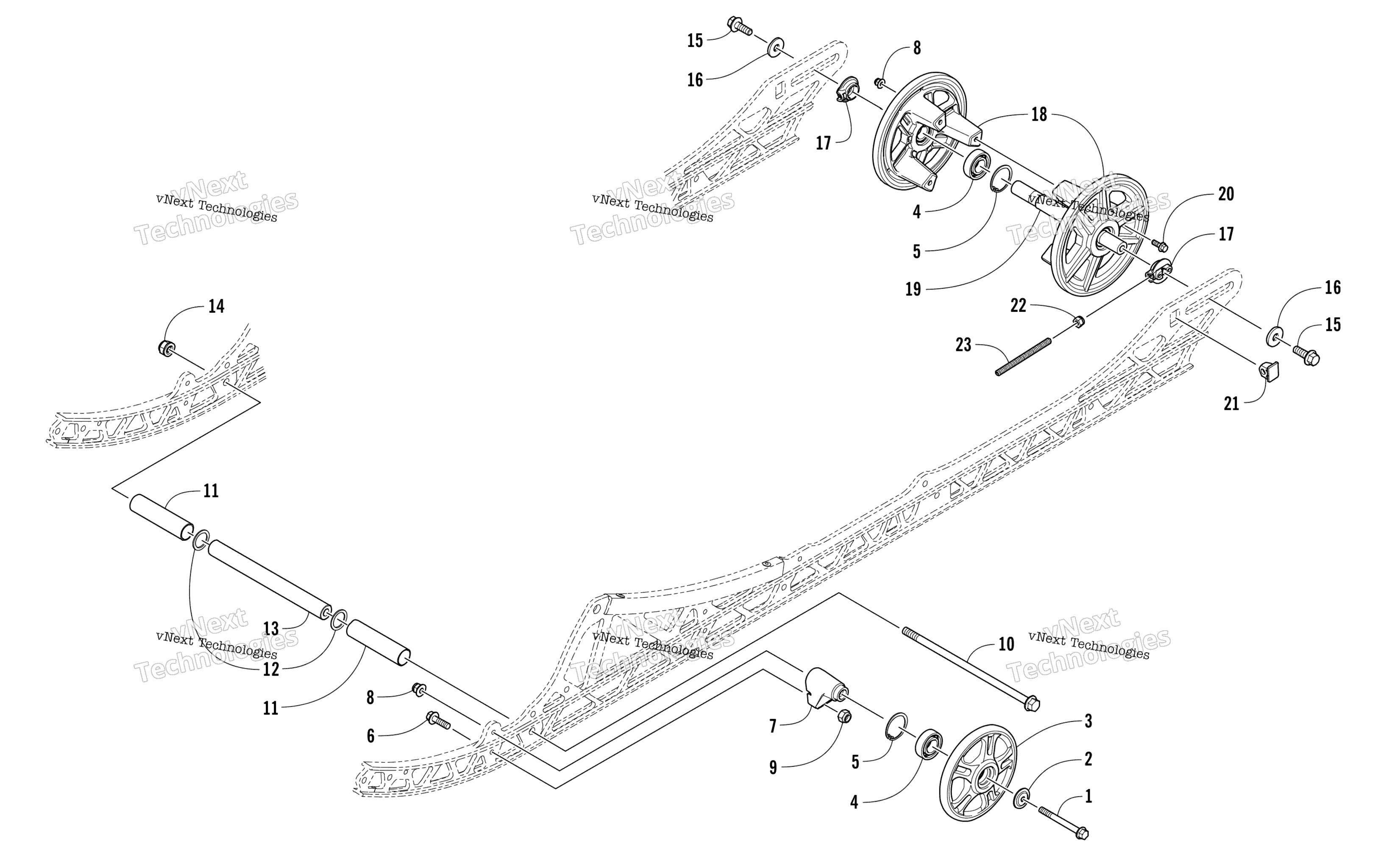 Idler колесо узел