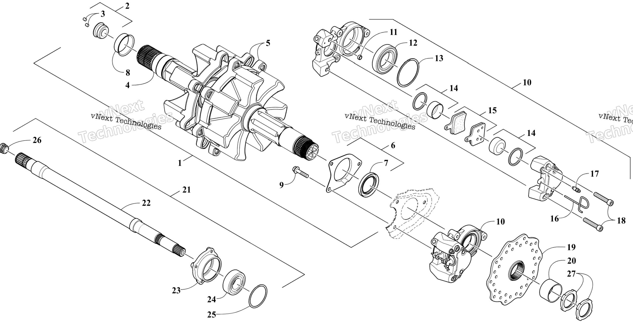 Привод Train Shafts And Brake Assemblies