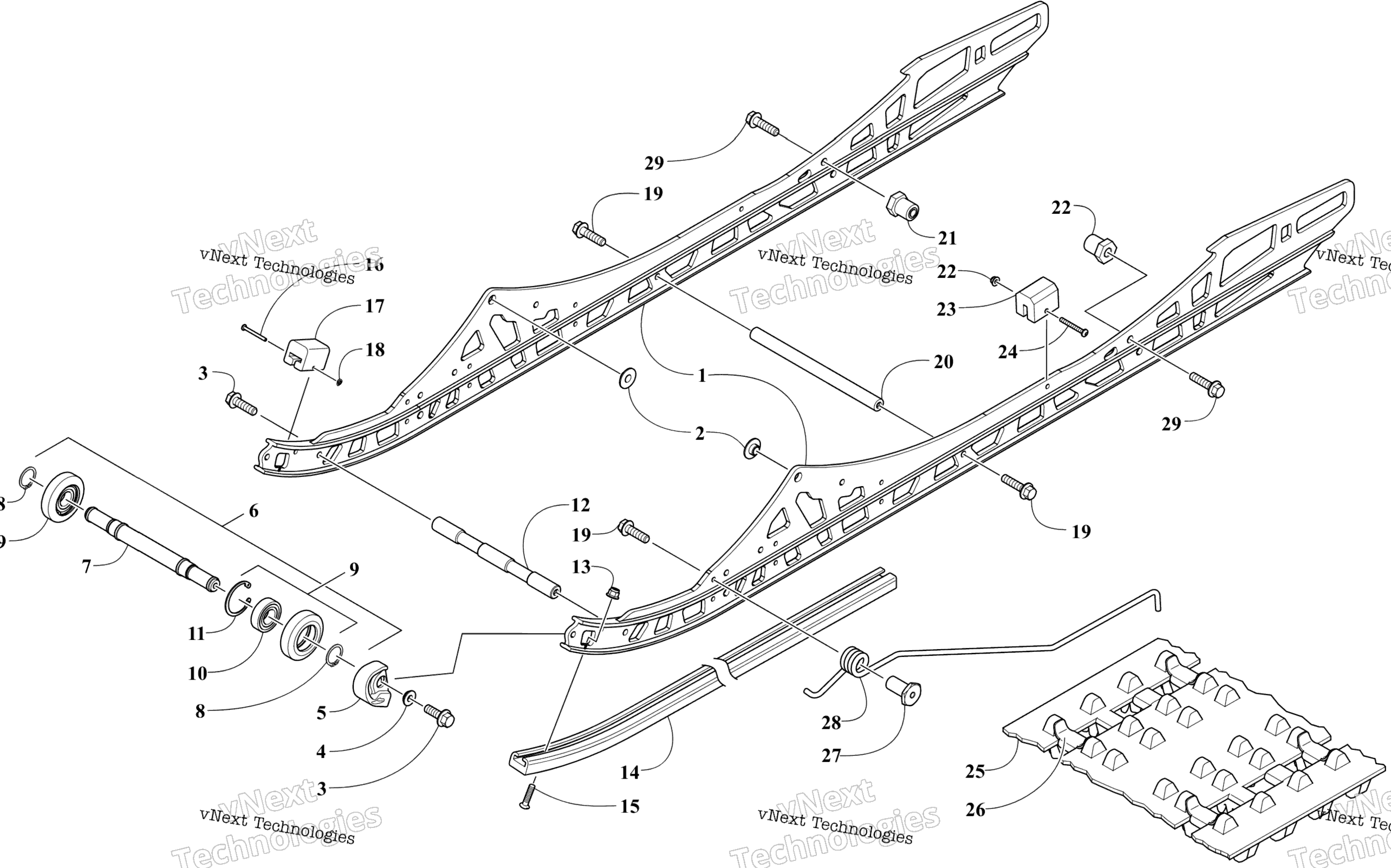 Slide Rail и Track узел