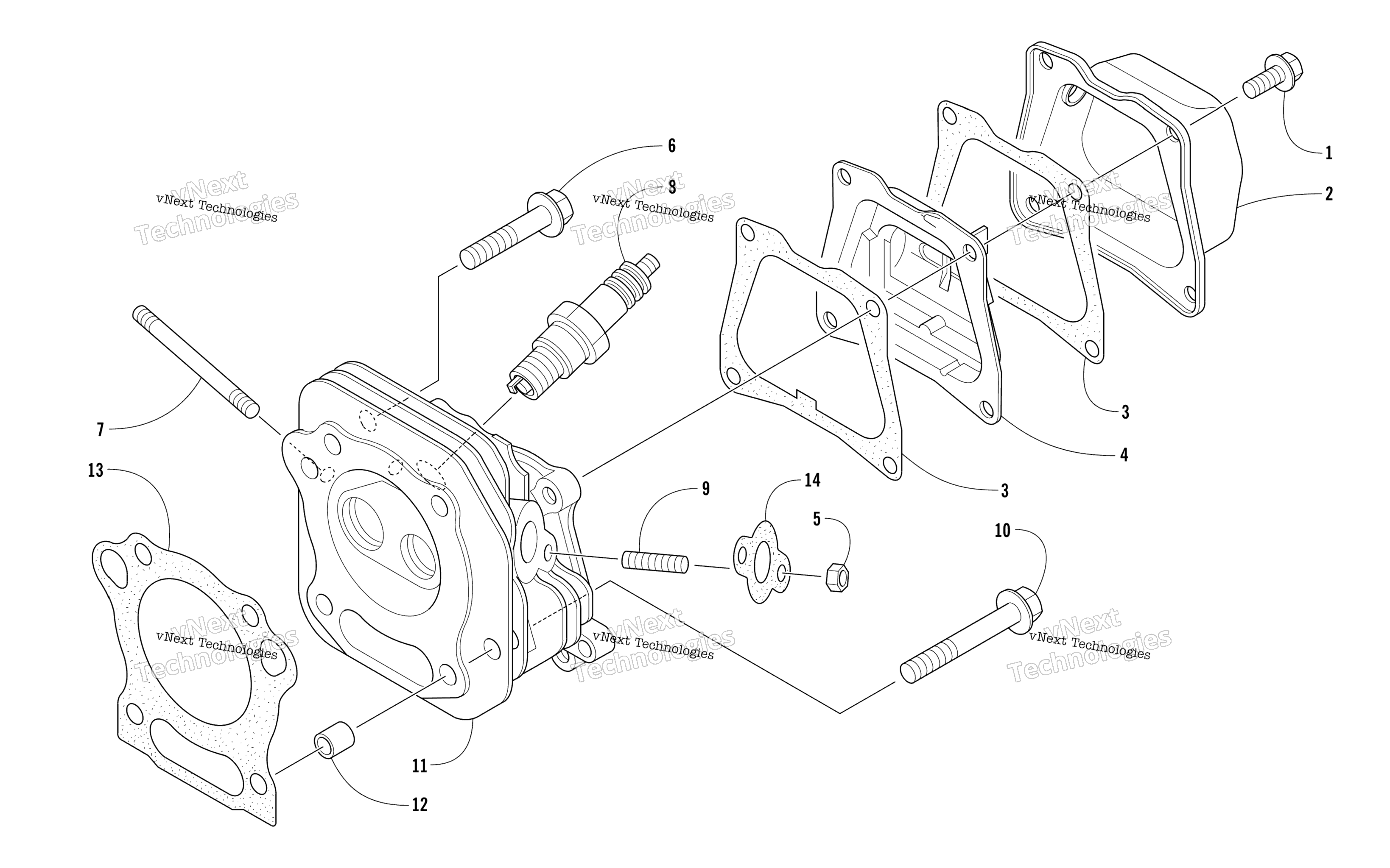 Цилиндр Head And Air Breather Assembly