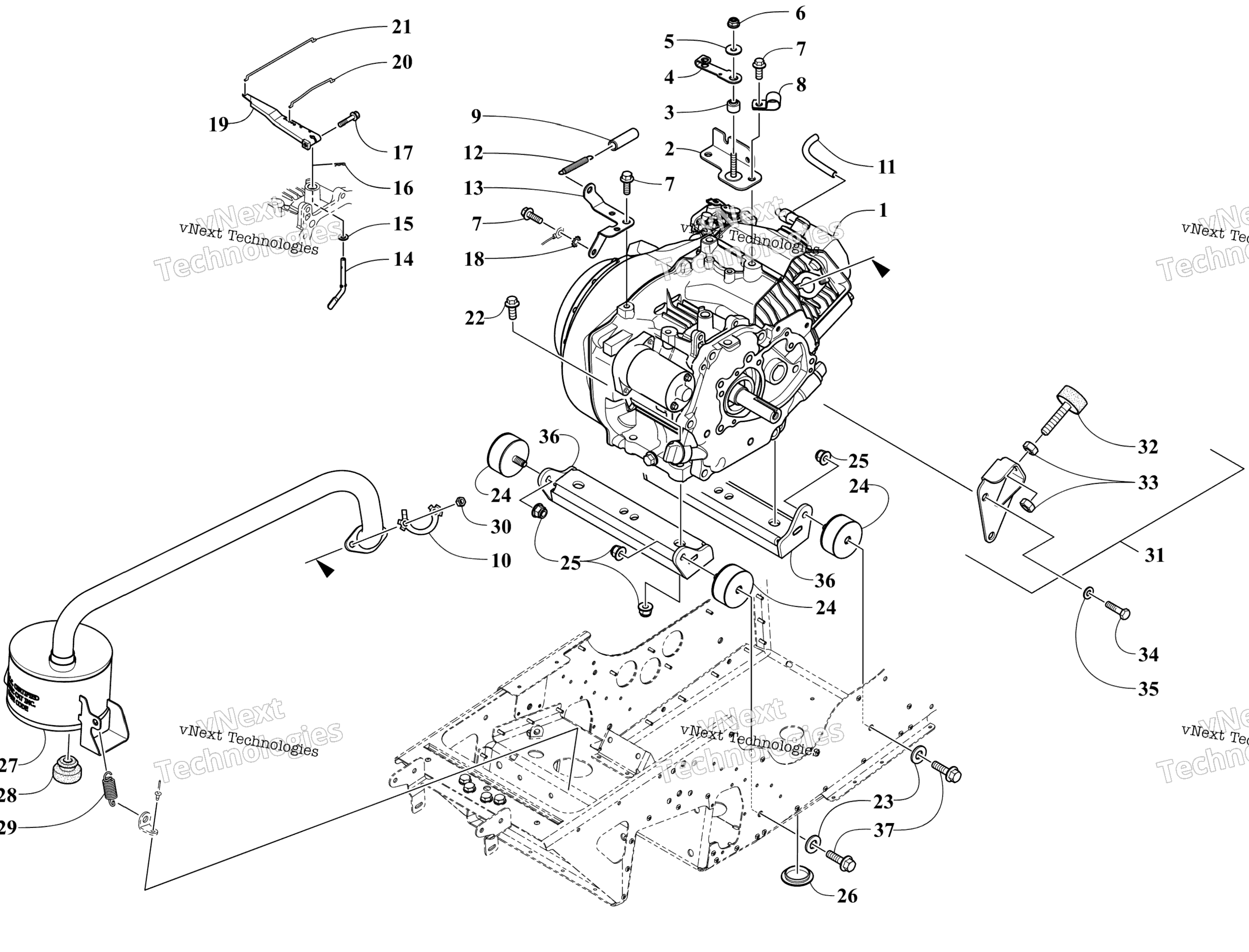 Engine, Exhaust, и Related Parts