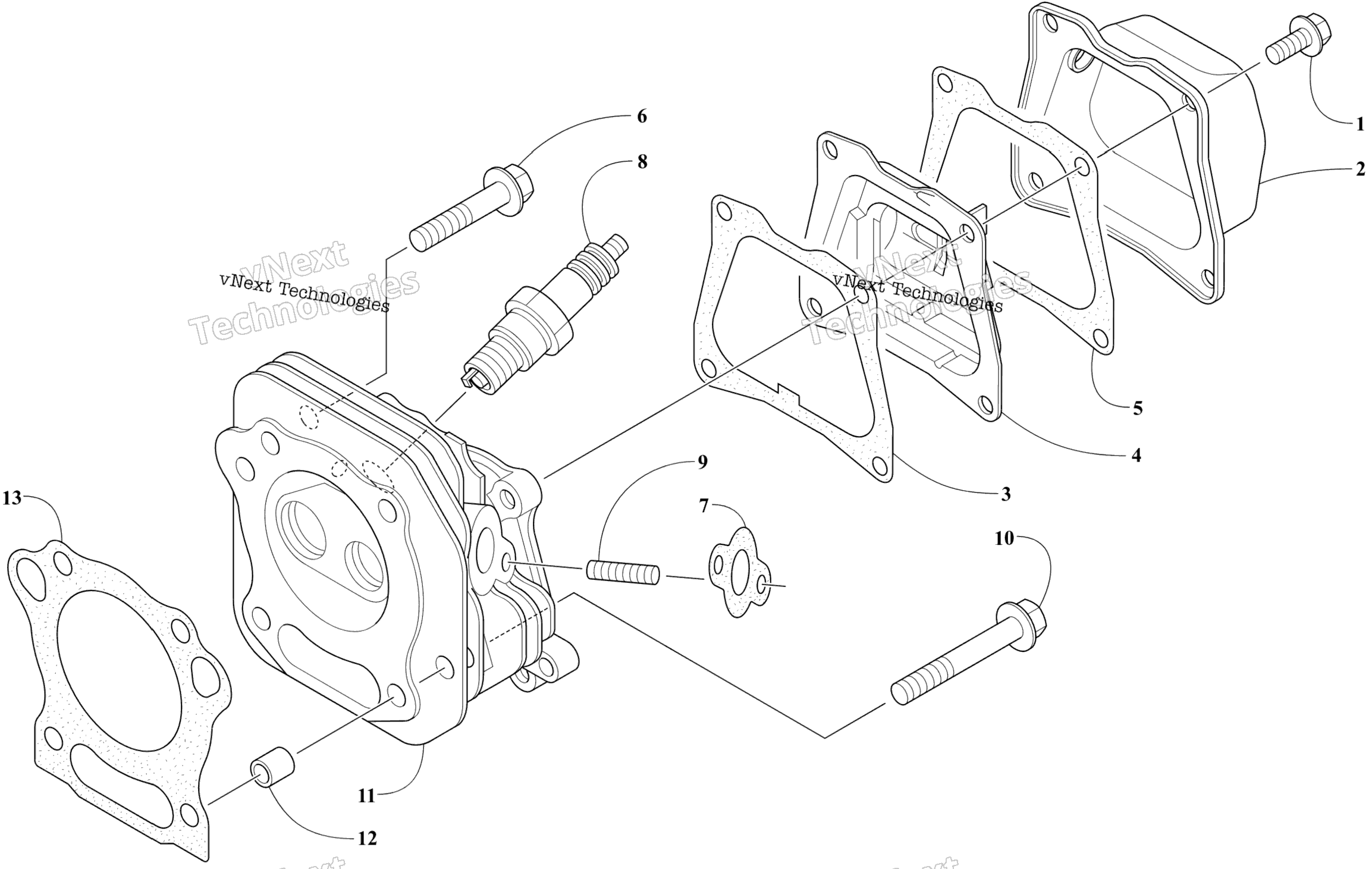 Цилиндр Head And Air Breather Assembly