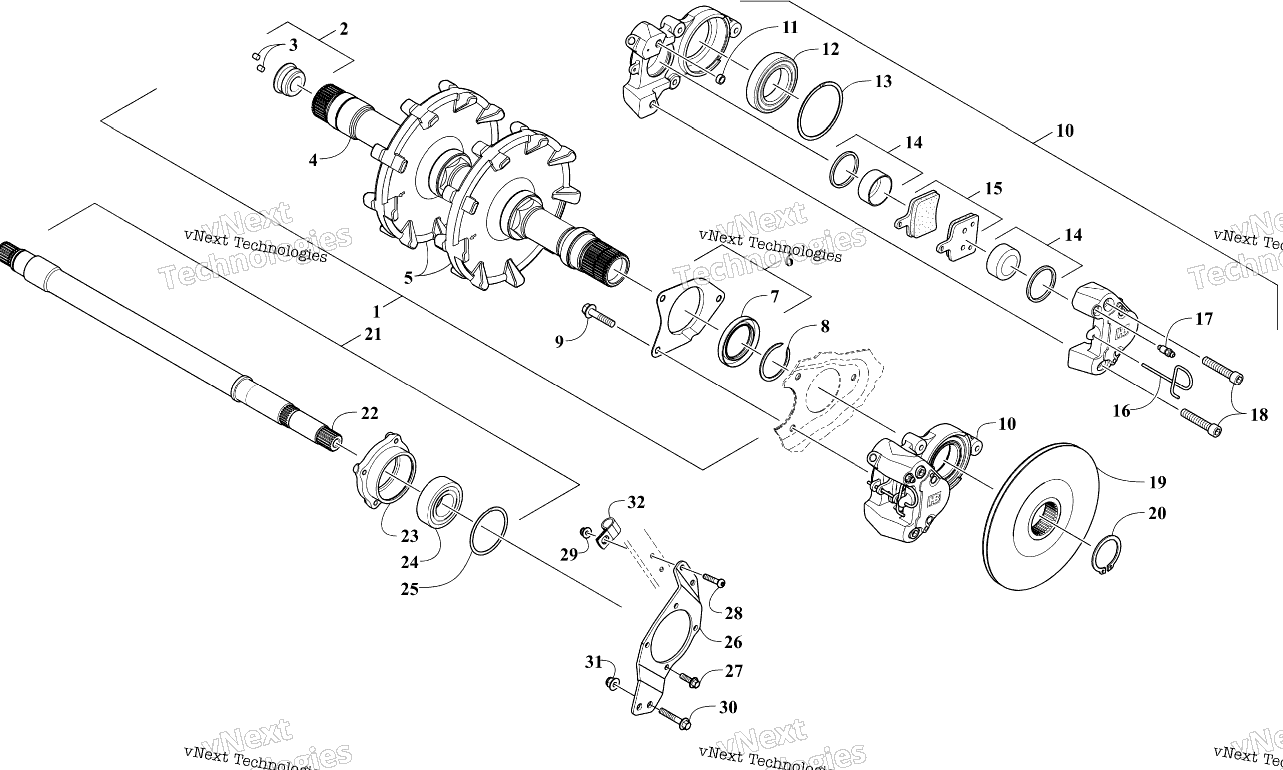 Привод Train Shafts And Brake Assemblies