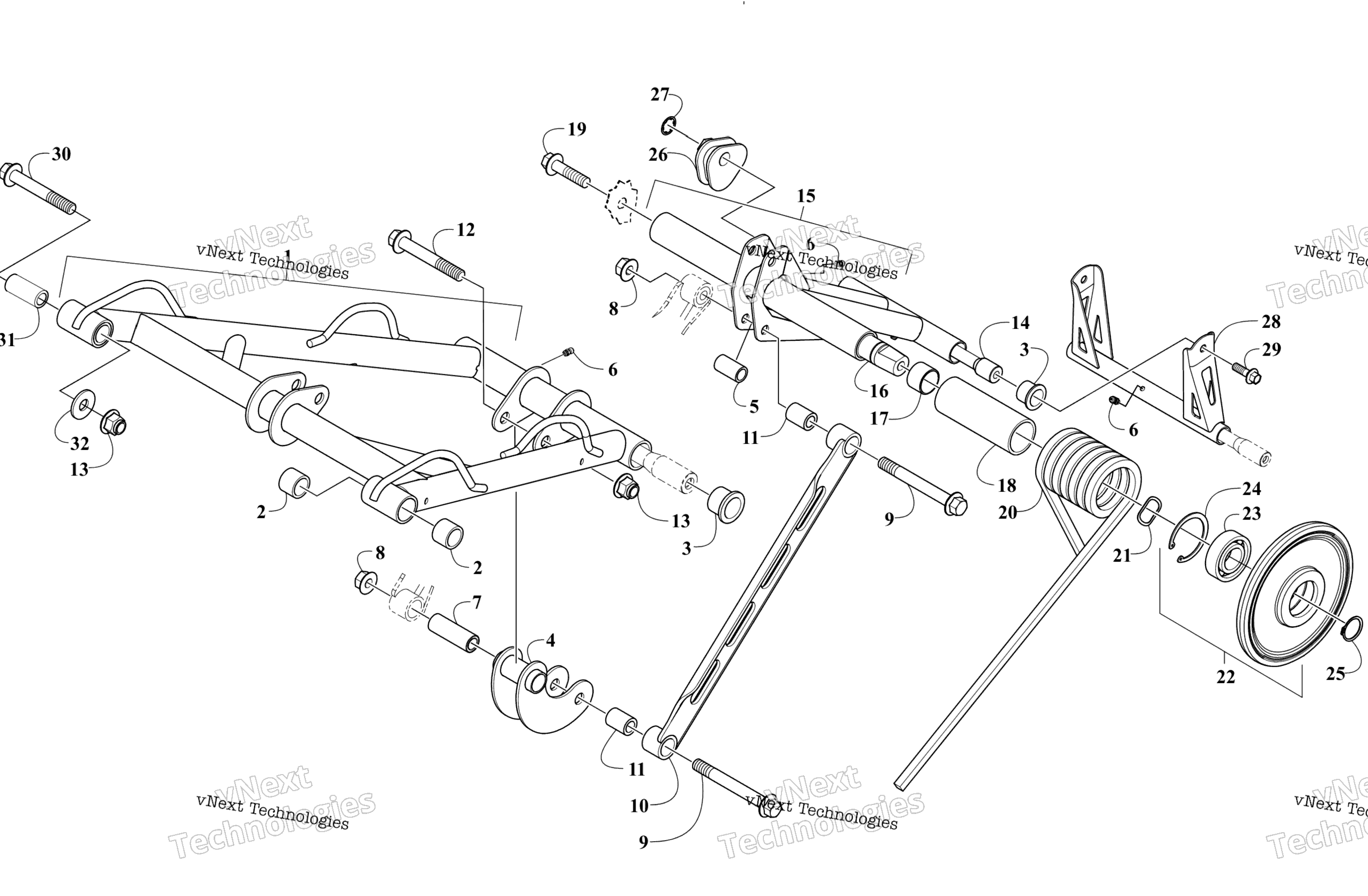 Задняя часть Suspension Arm Assemblies