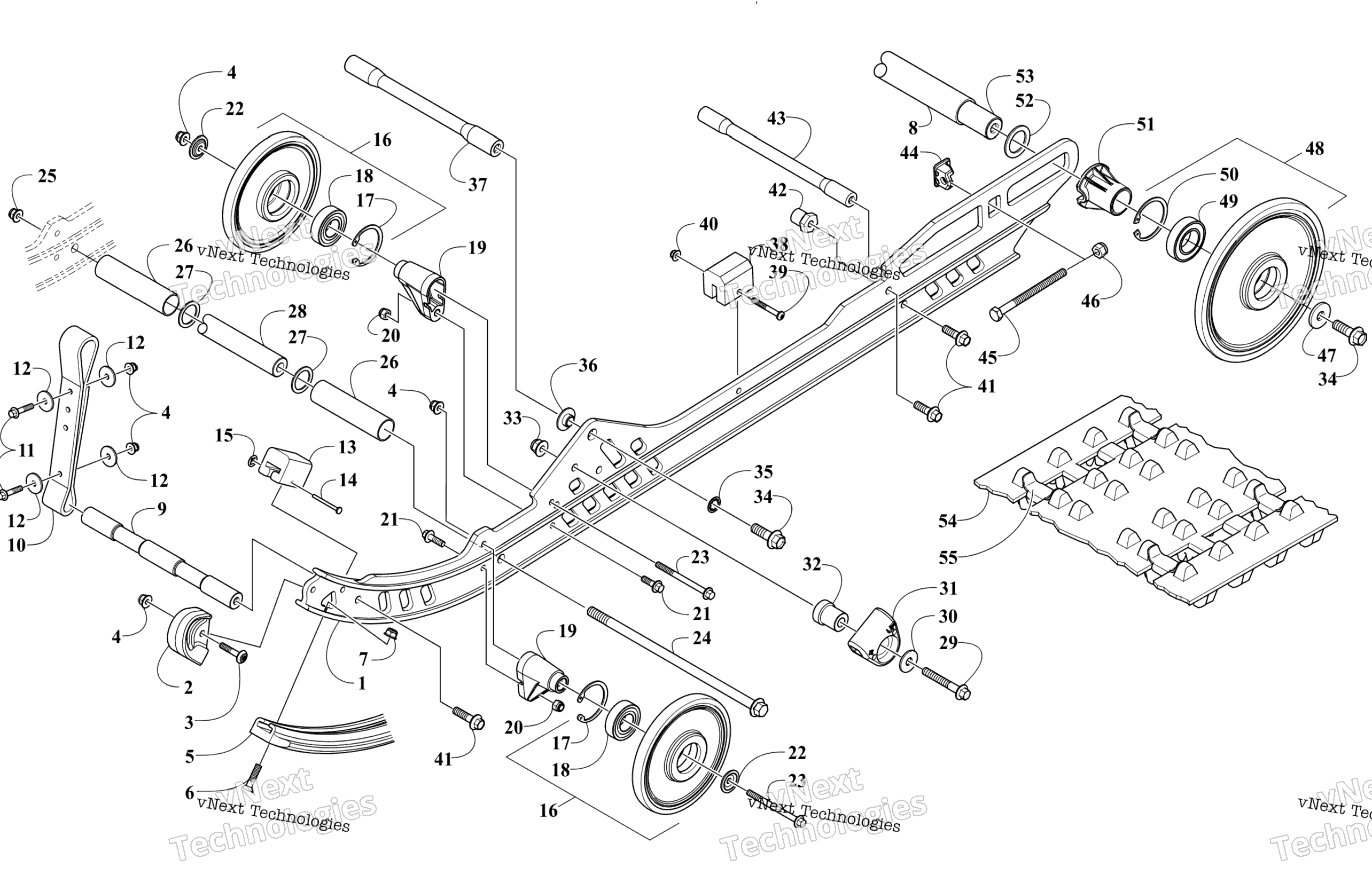 Задняя часть Suspension Rail Assembly