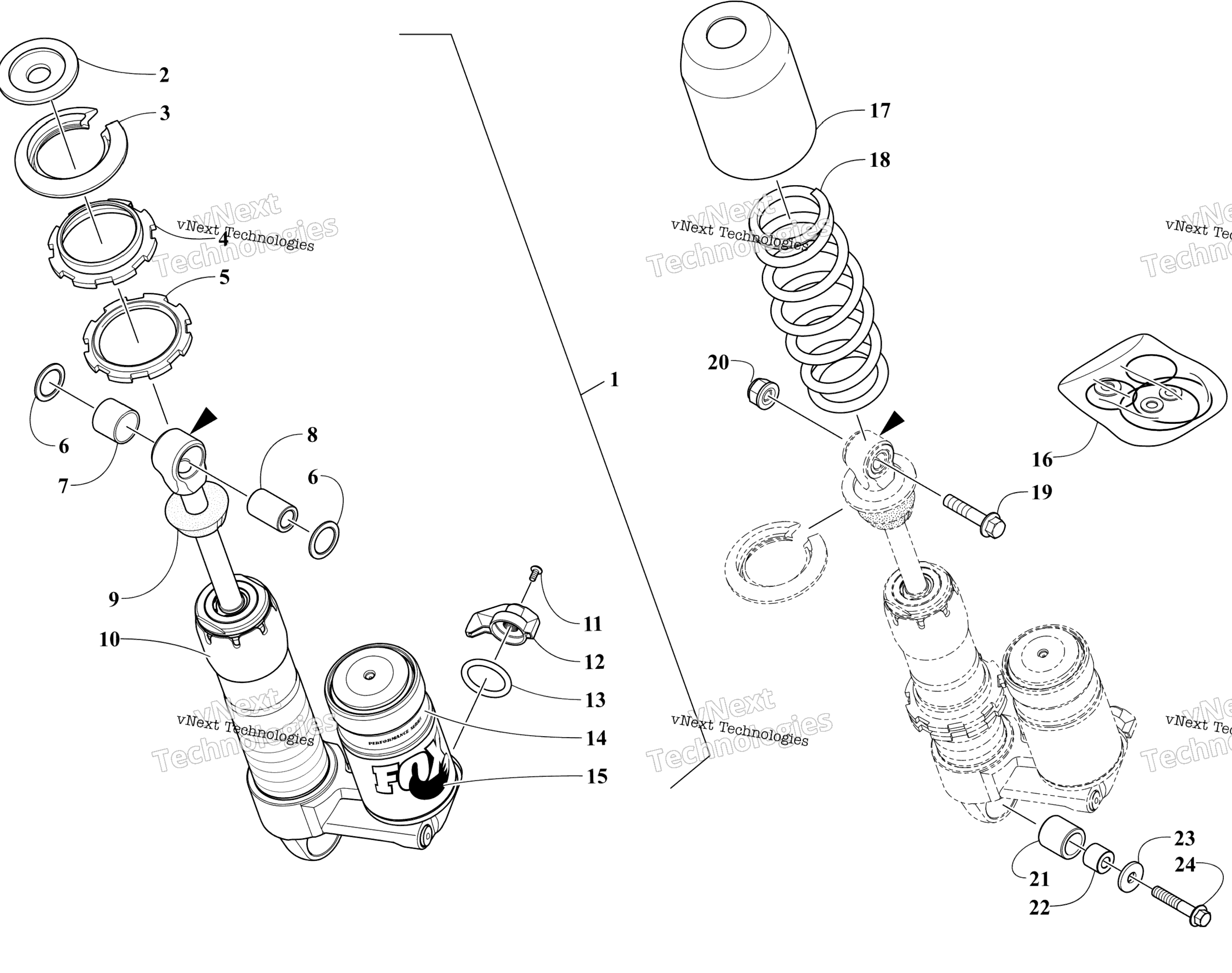 Задняя часть Suspension Front Arm Shock Absorber
