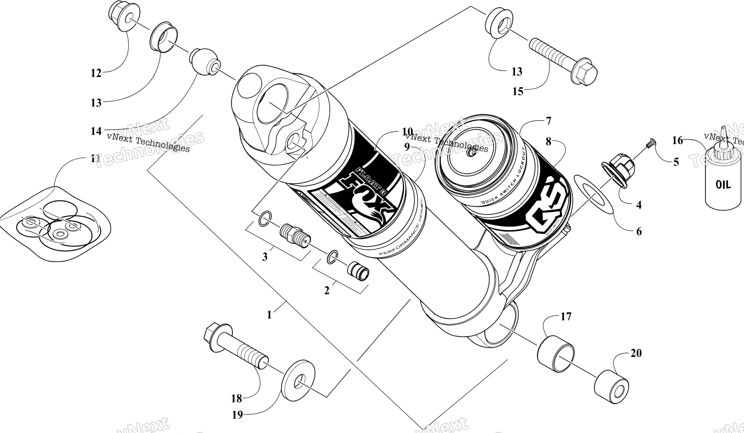 Задняя часть Suspension Front Arm Shock Absorber