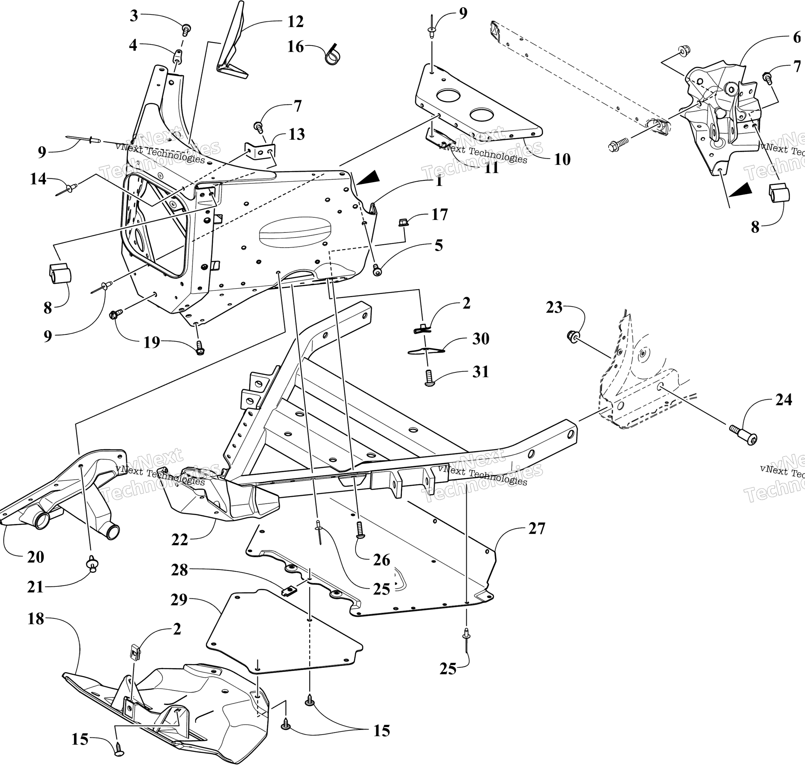 Передняя часть Frame Assembly