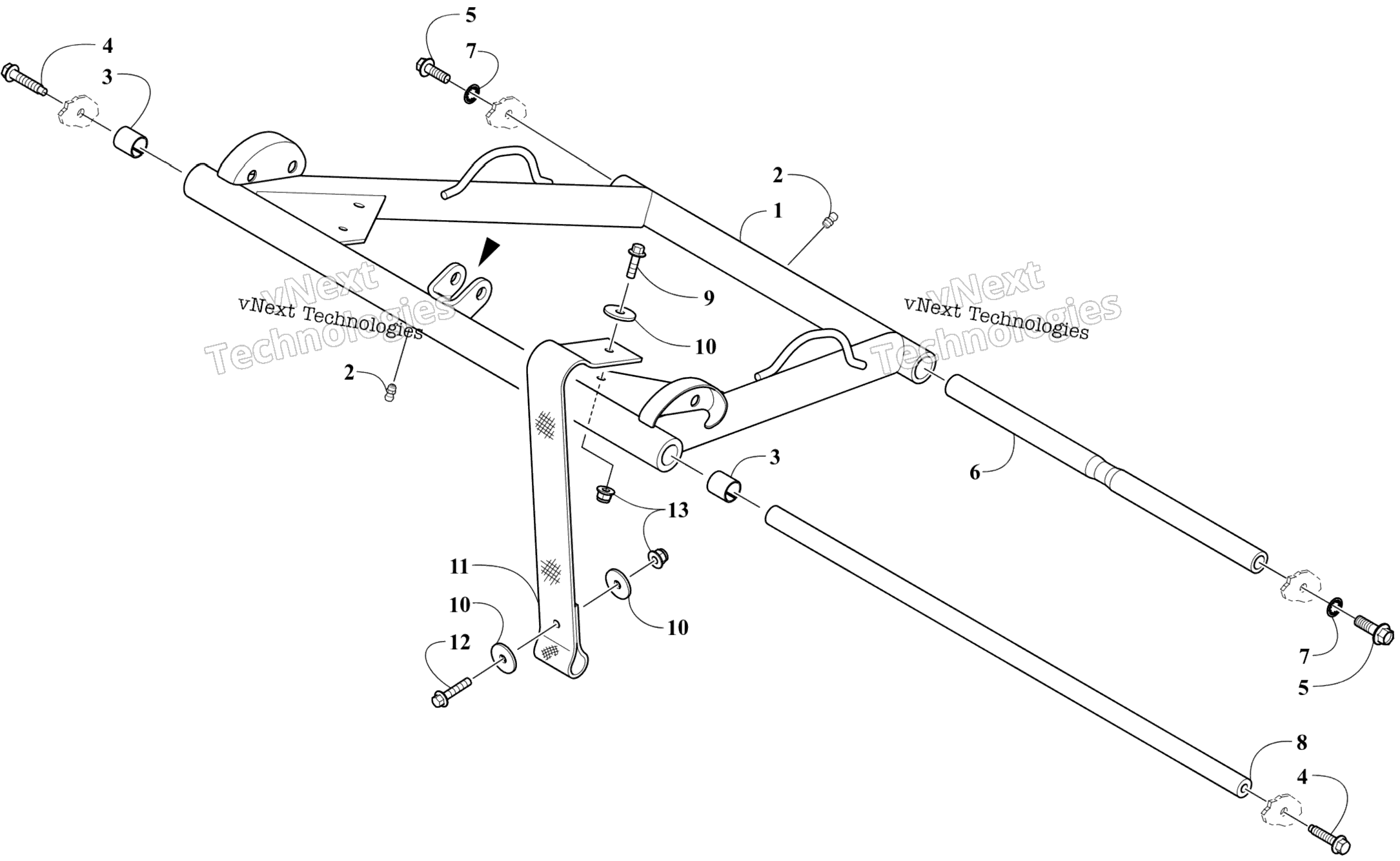 Задняя часть Suspension Front Arm Assembly