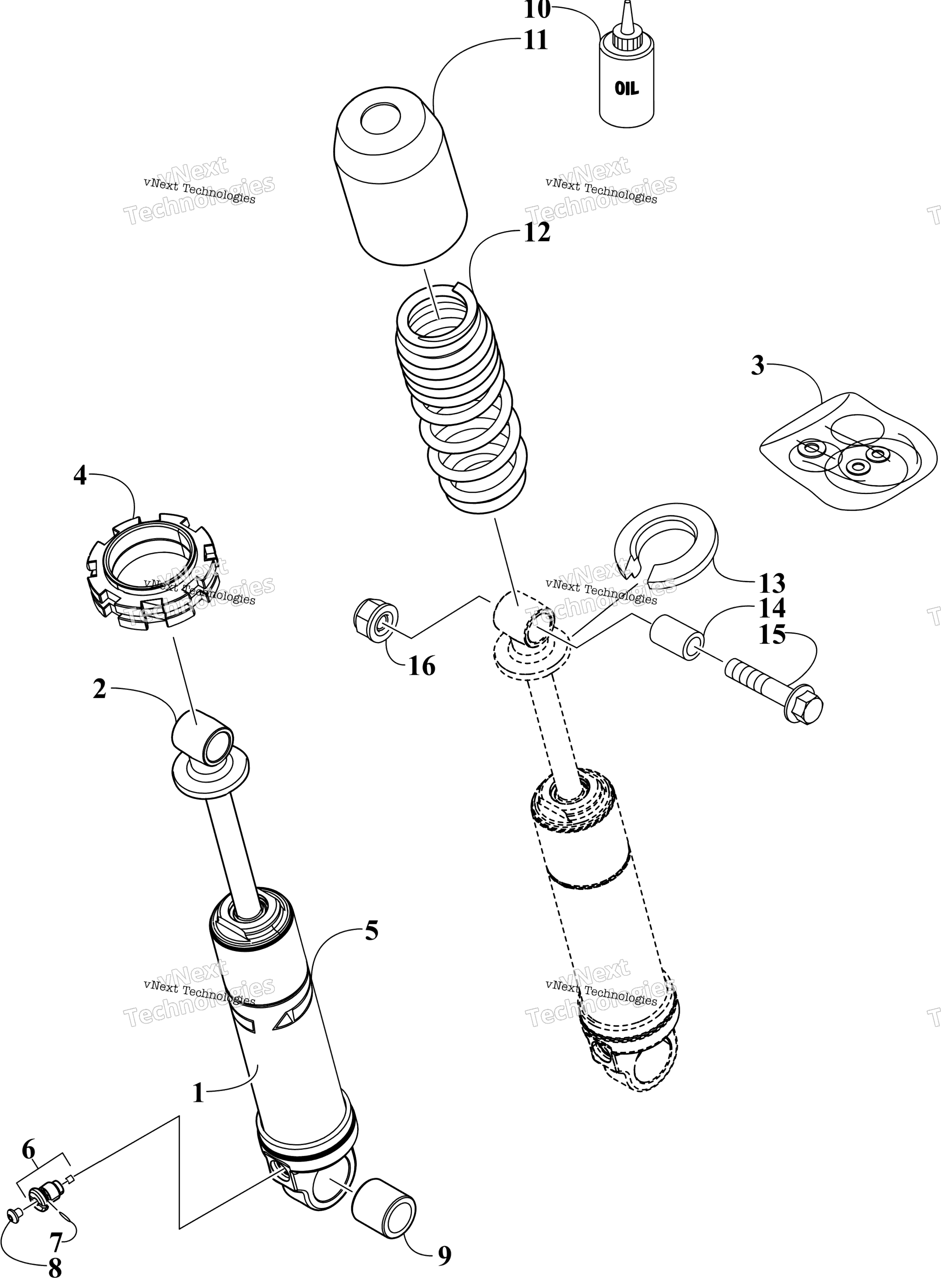 Задняя часть Suspension Front Arm Shock Absorber