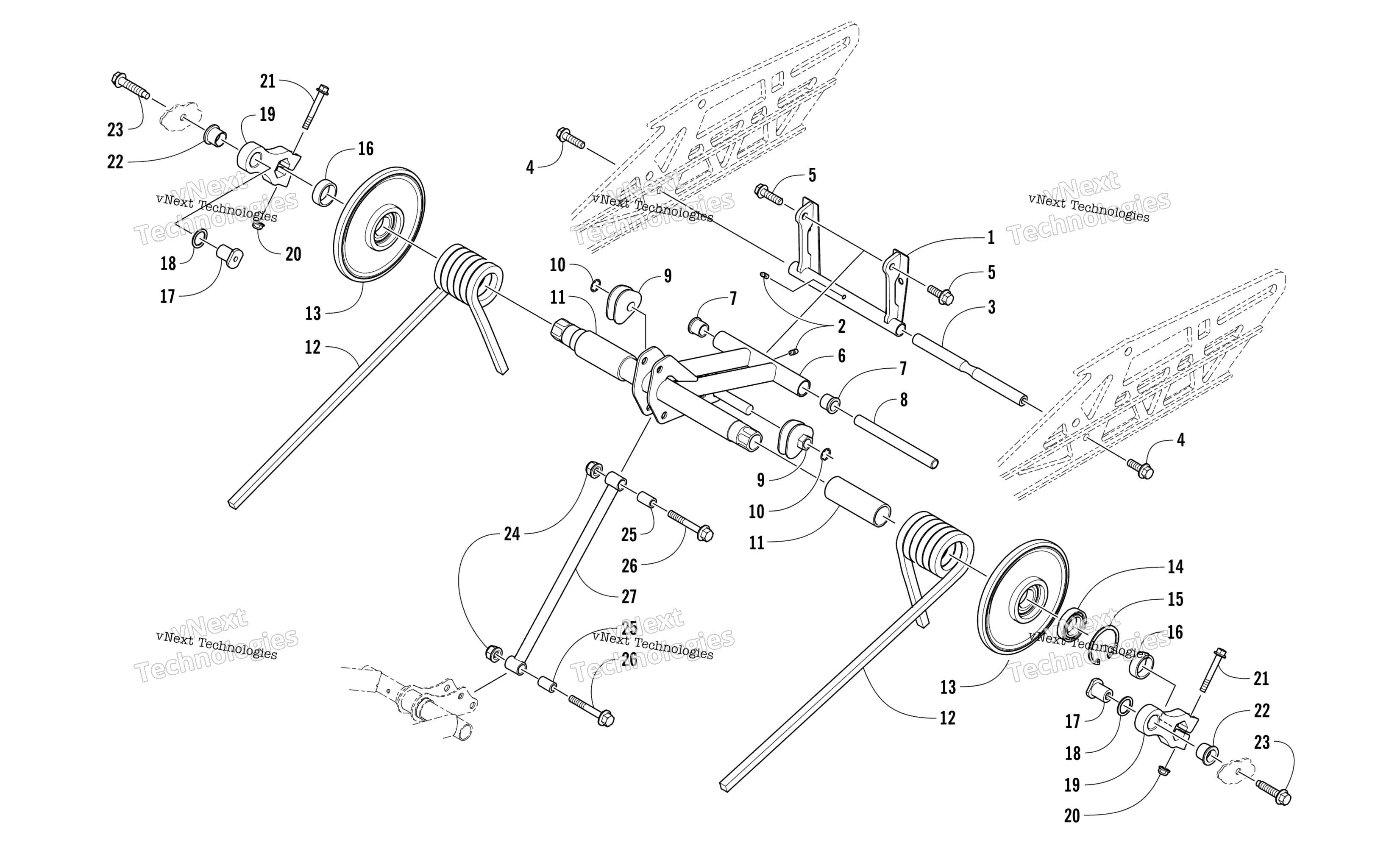 Задняя часть Suspension Rear Arm Assembly