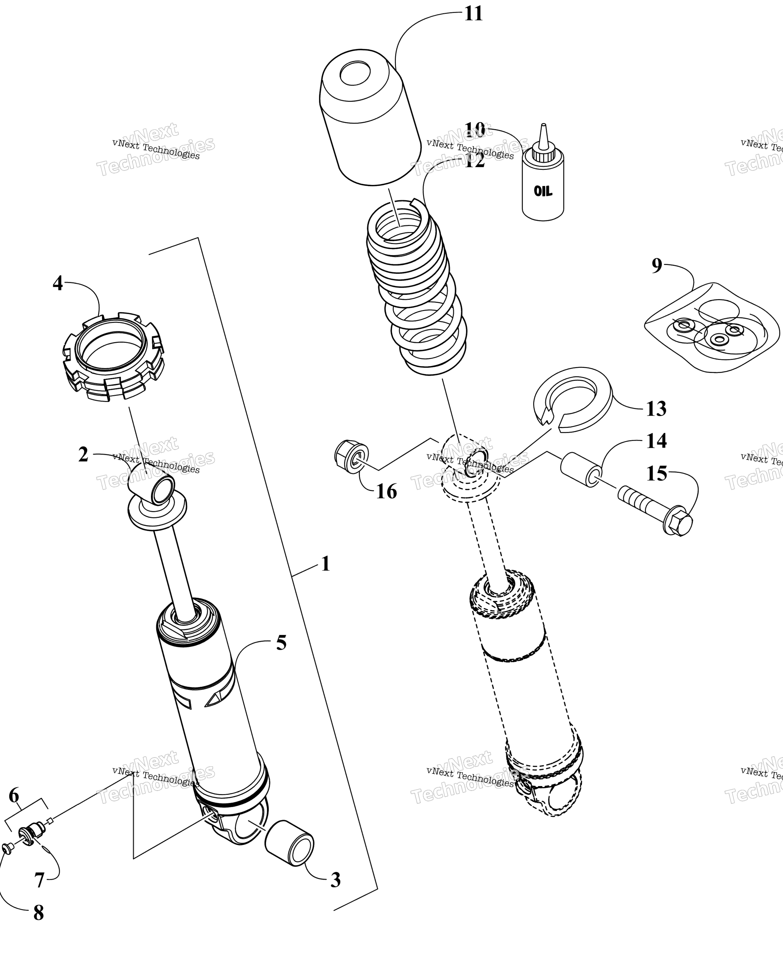 Задняя часть Suspension Front Arm Shock Absorber