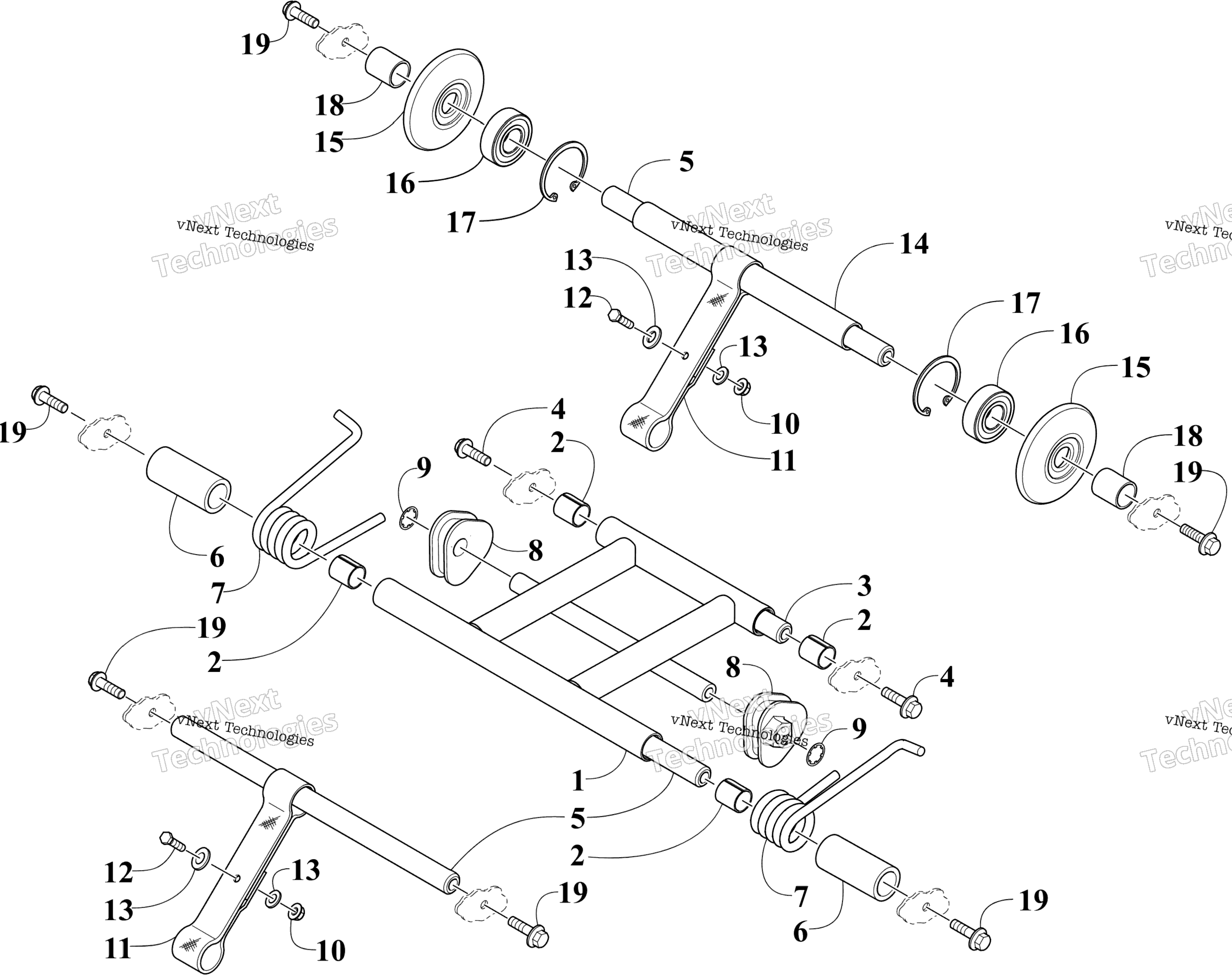 Задняя часть Suspension Arm Assembly