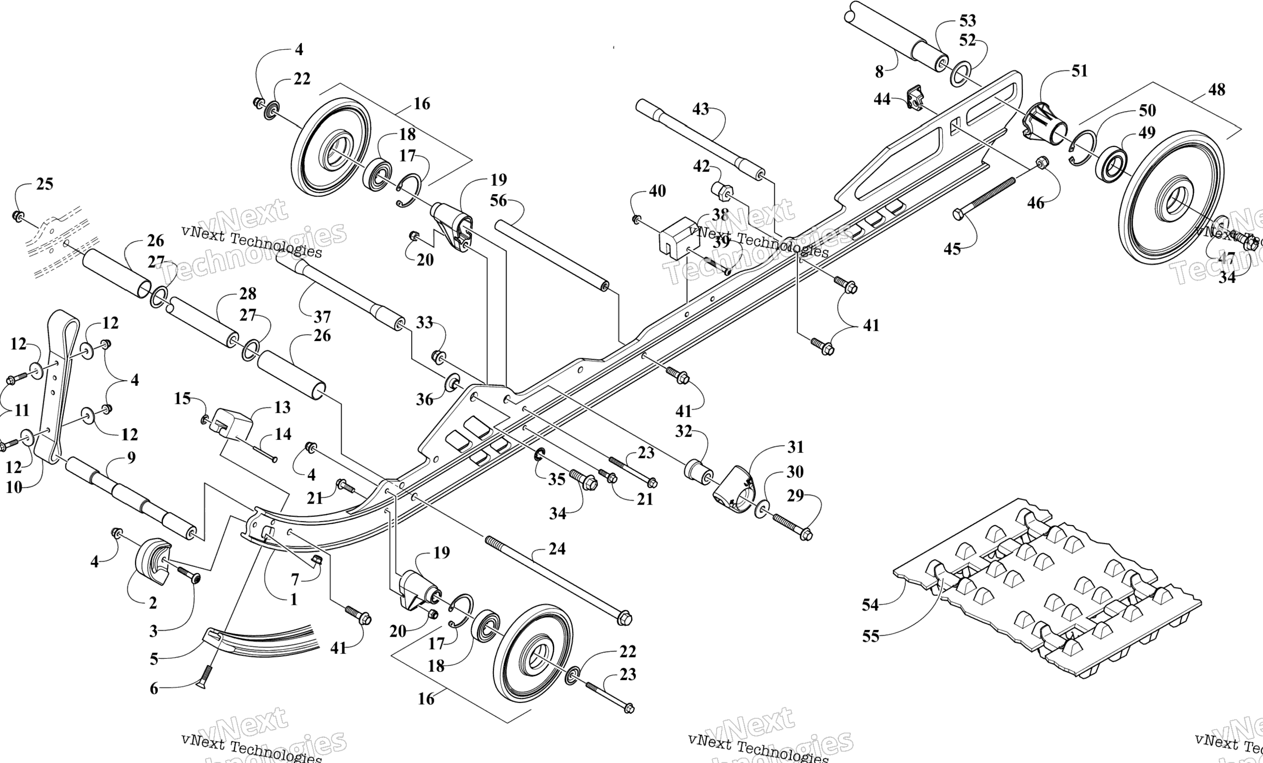 Задняя часть Suspension Rail Assembly