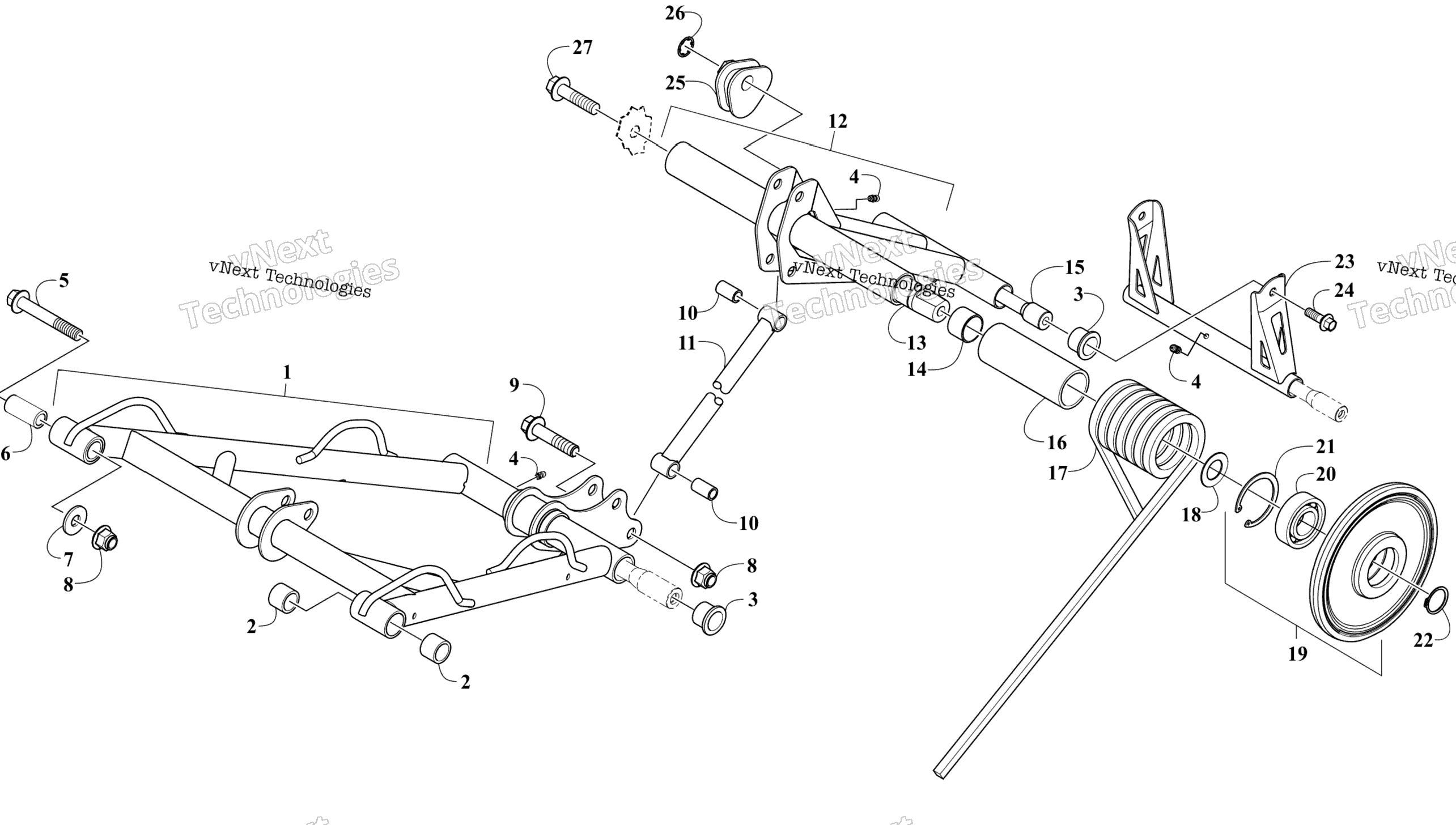 Задняя часть Suspension Arm Assemblies