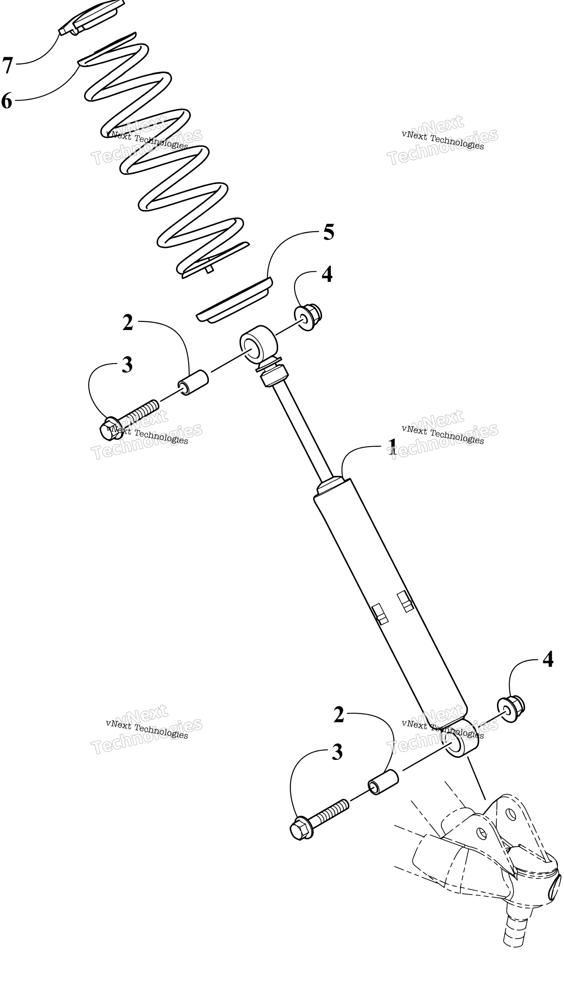 Передняя часть Suspension Shock Absorber Assembly