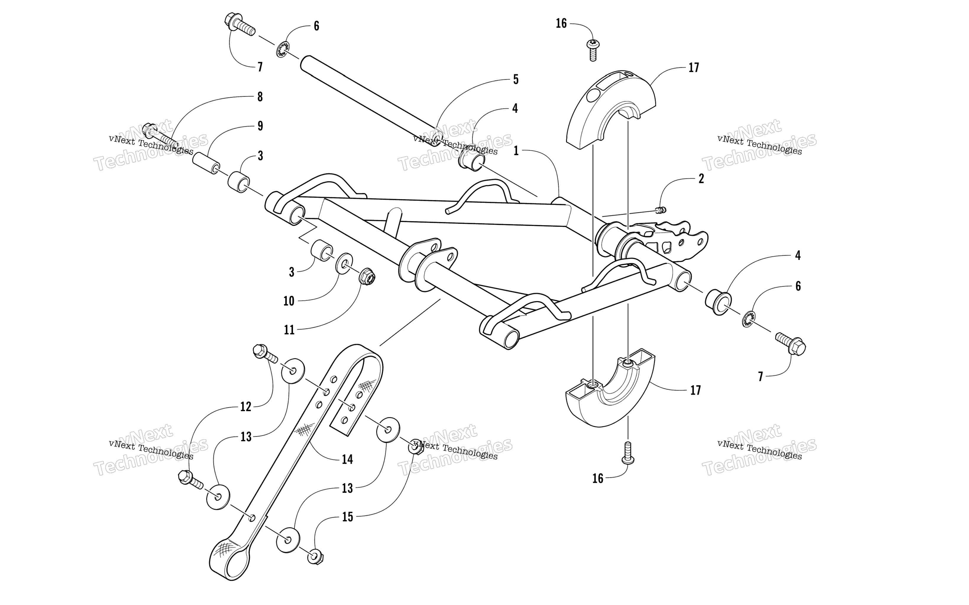 Задняя часть Suspension Front Arm Assembly