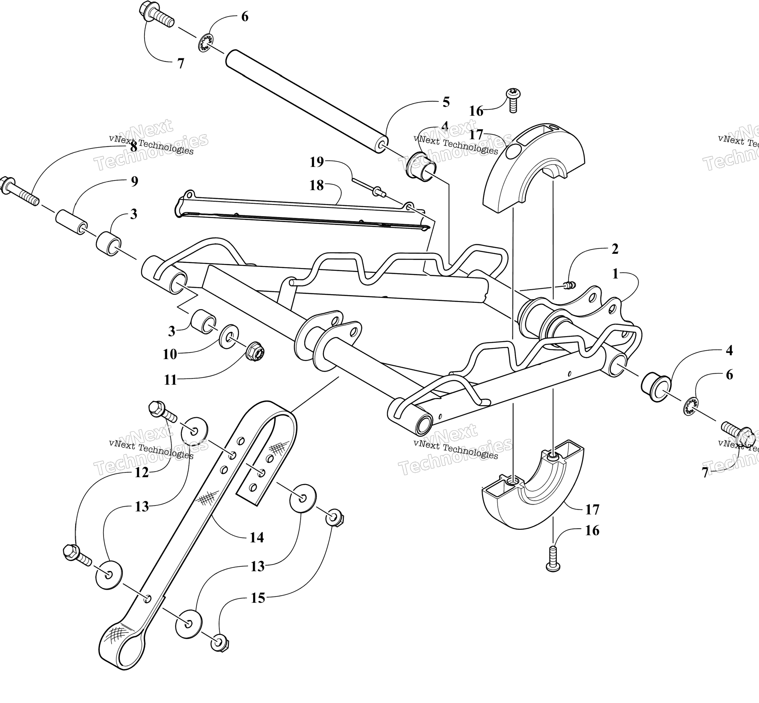 Задняя часть Suspension Front Arm Assembly