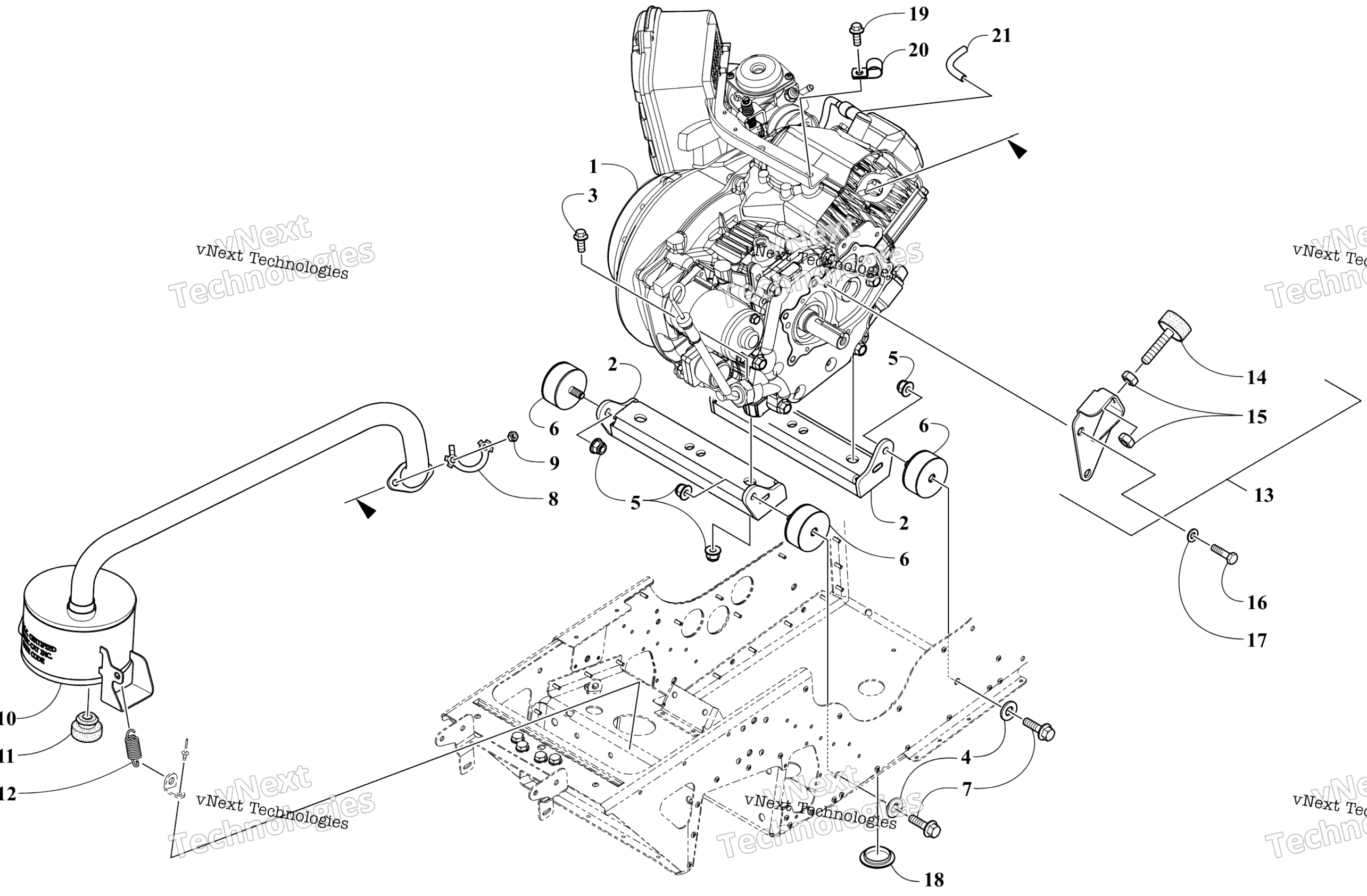 Engine, Exhaust, и Related Parts