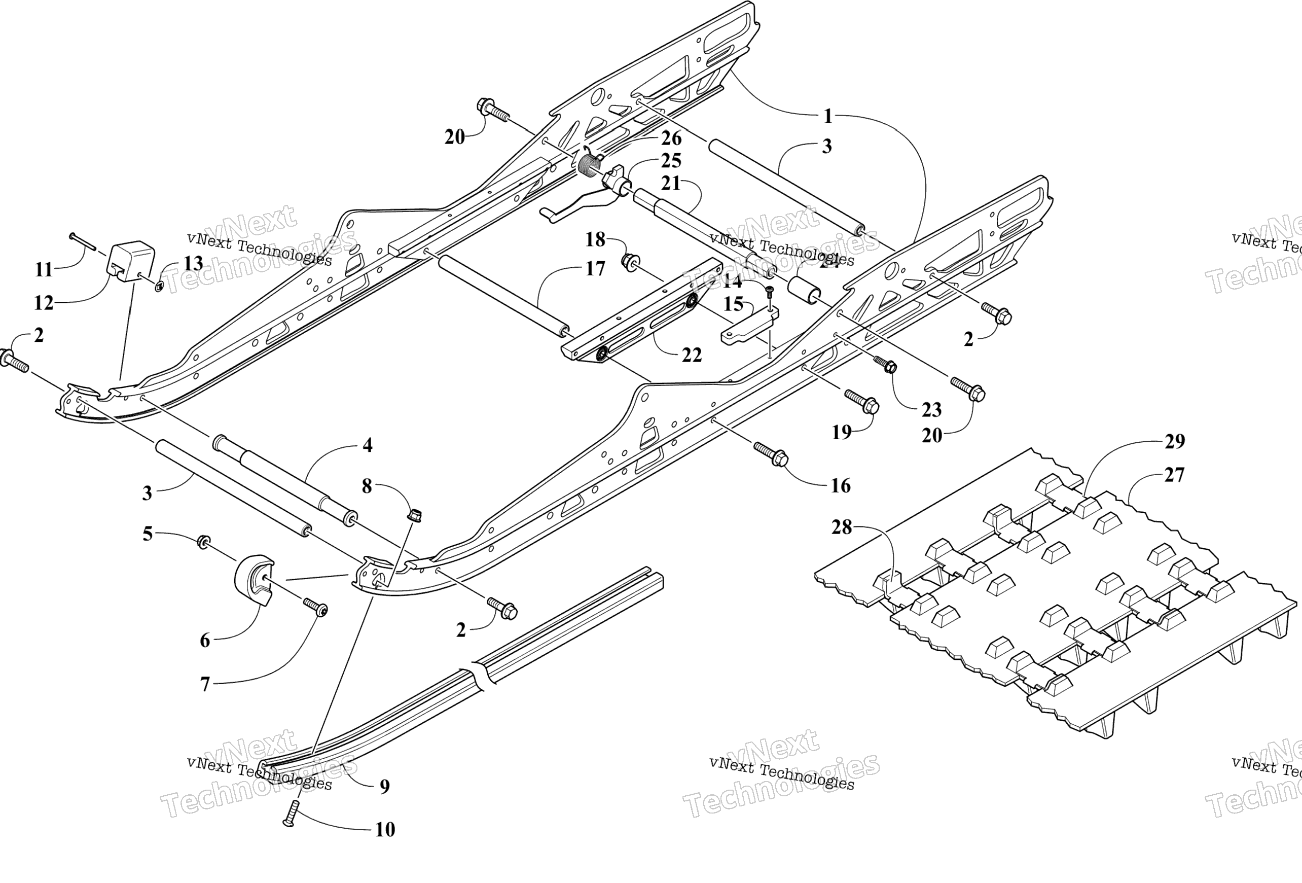 Slide Rail и Track узел