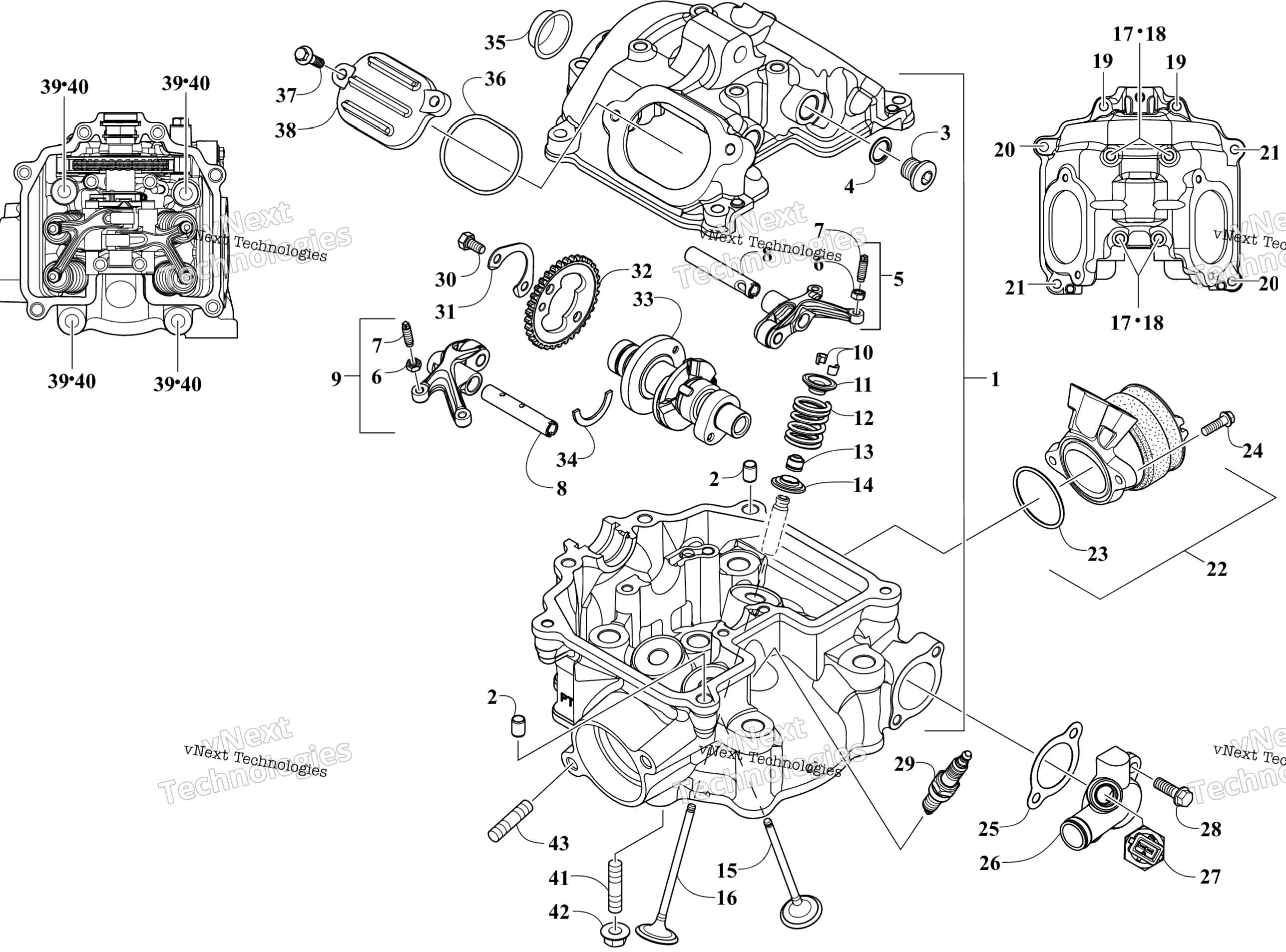 Цилиндр Head And Camshaft/Valve Assembly