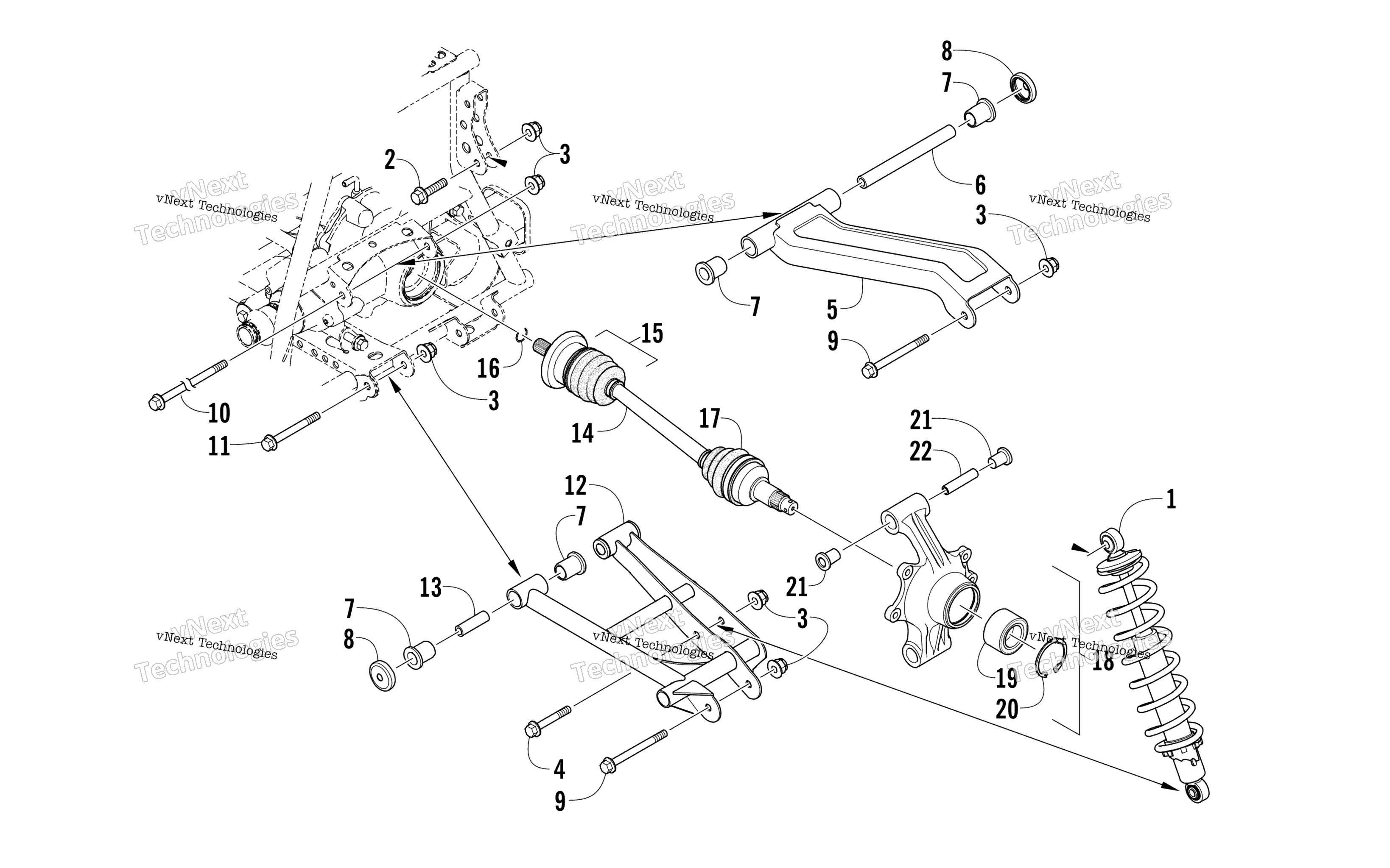 Задняя часть Suspension Assembly