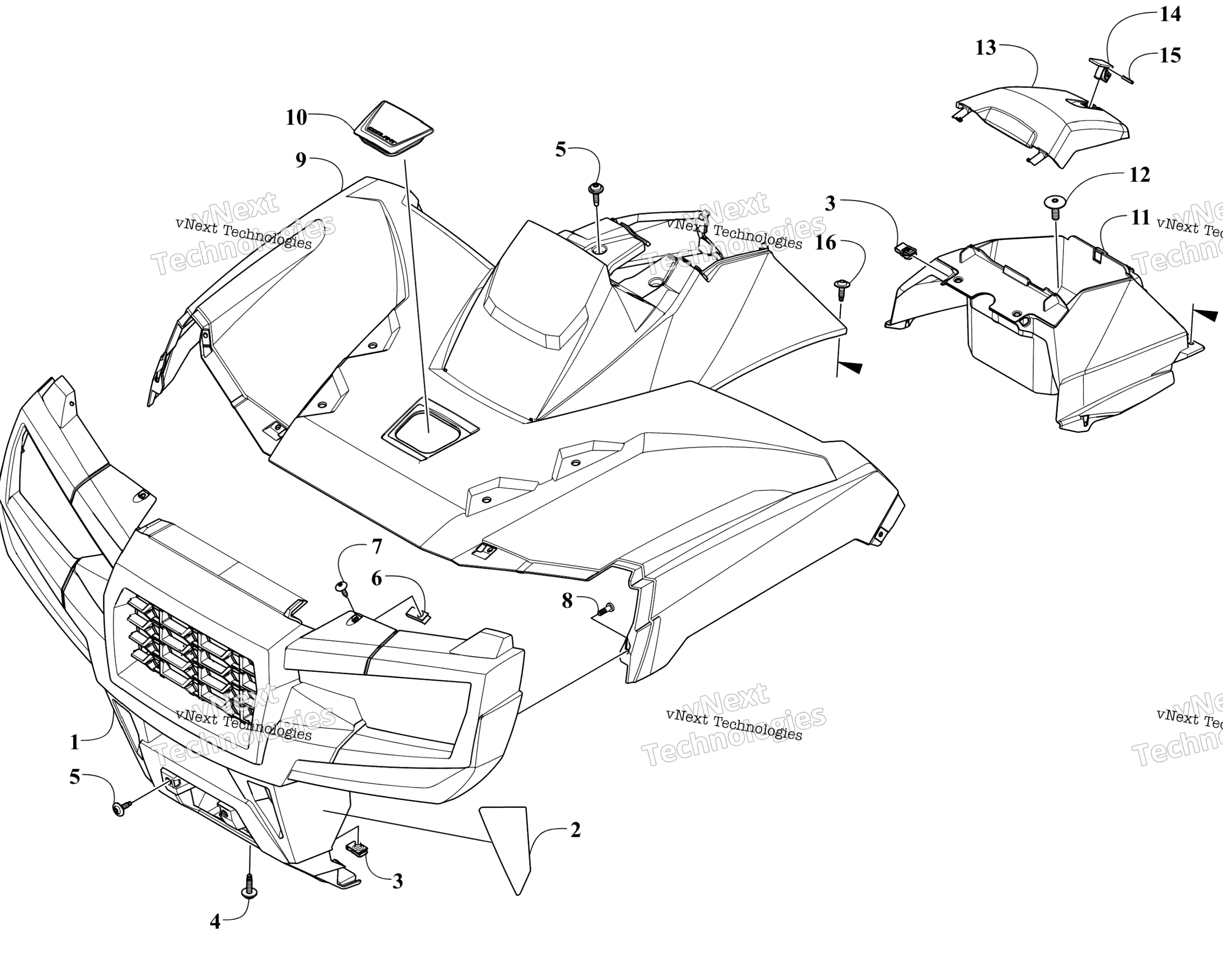 Передняя часть BODY PANEL ASSEMBLY