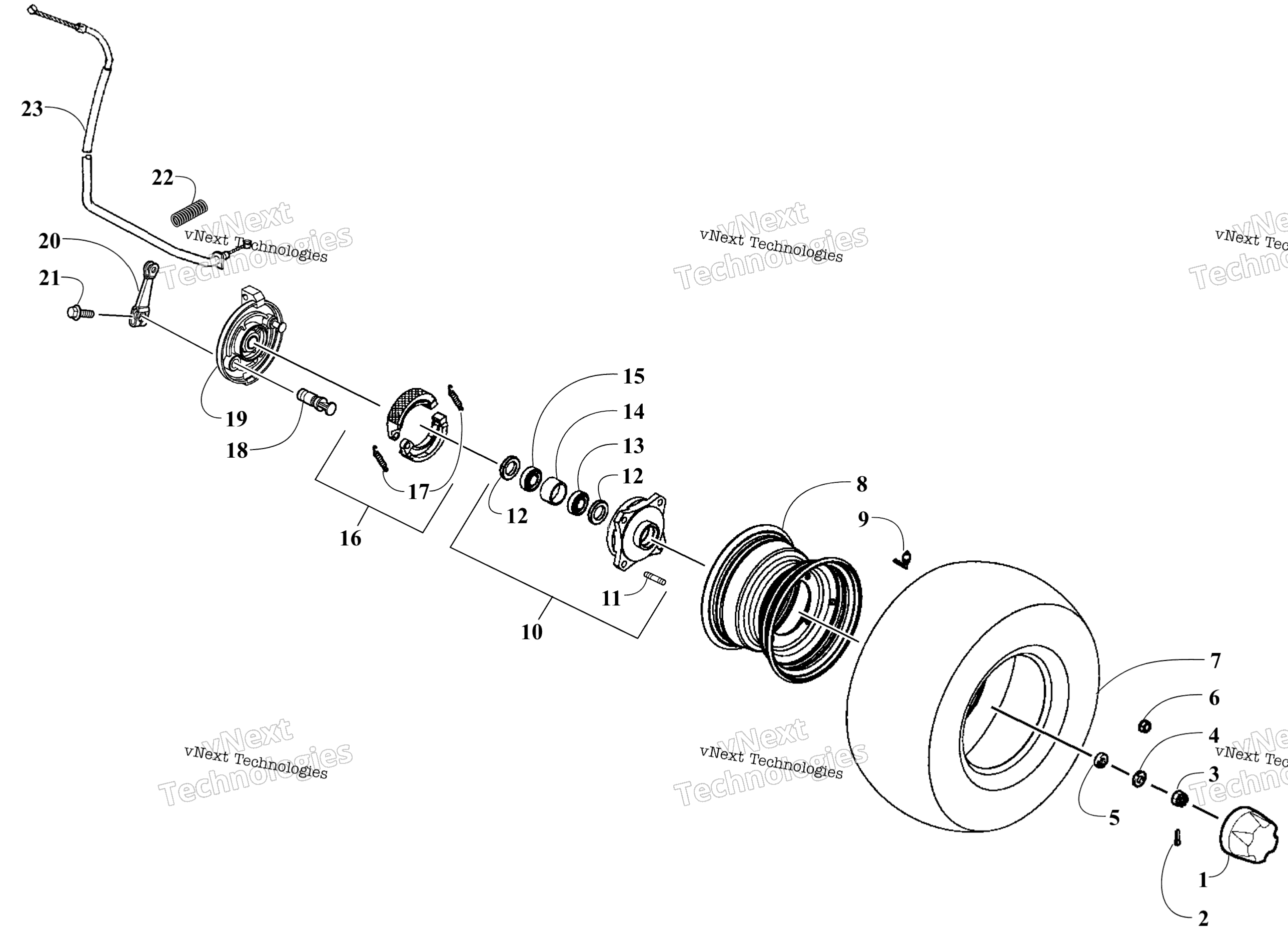 Передняя часть Wheel And Brake Assemblies