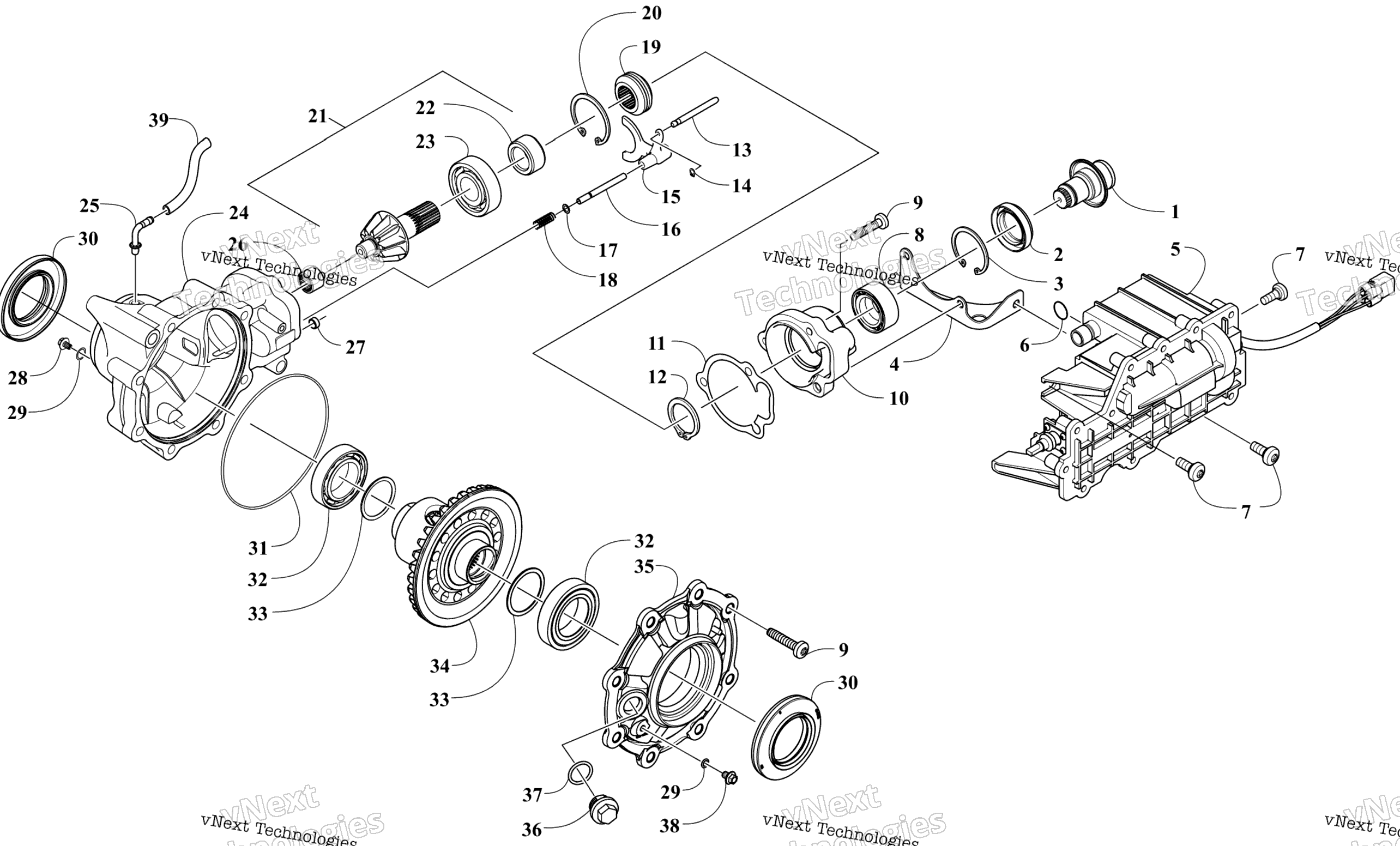 Передняя часть Drive Gearcase Assembly