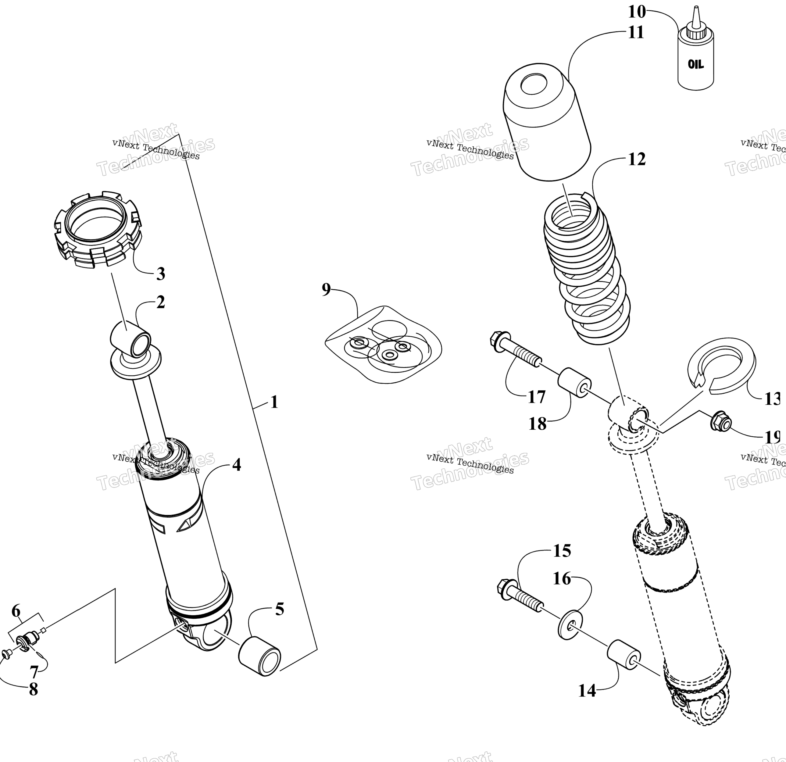 Задняя часть Suspension Front Arm Shock Absorber