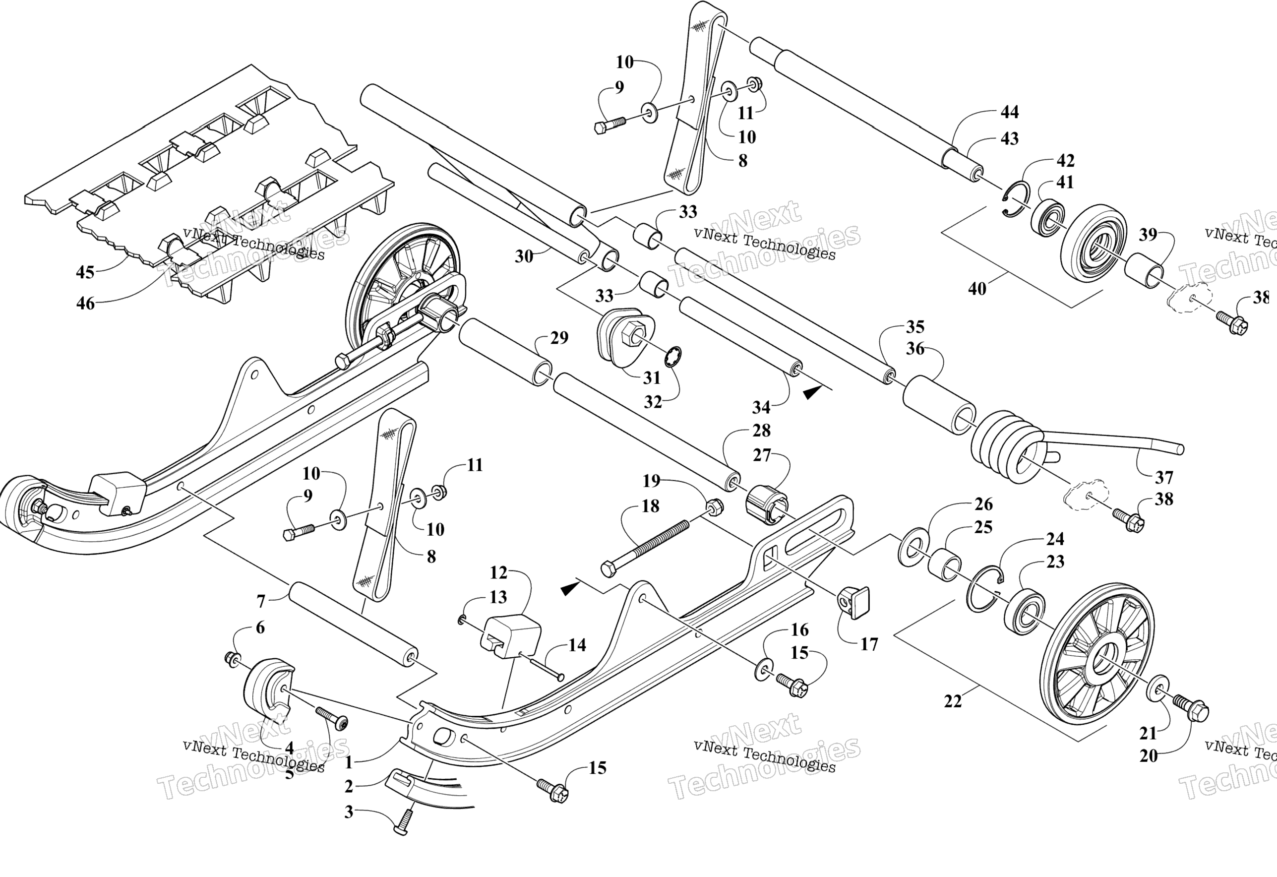 Задняя часть Suspension Arm Assembly