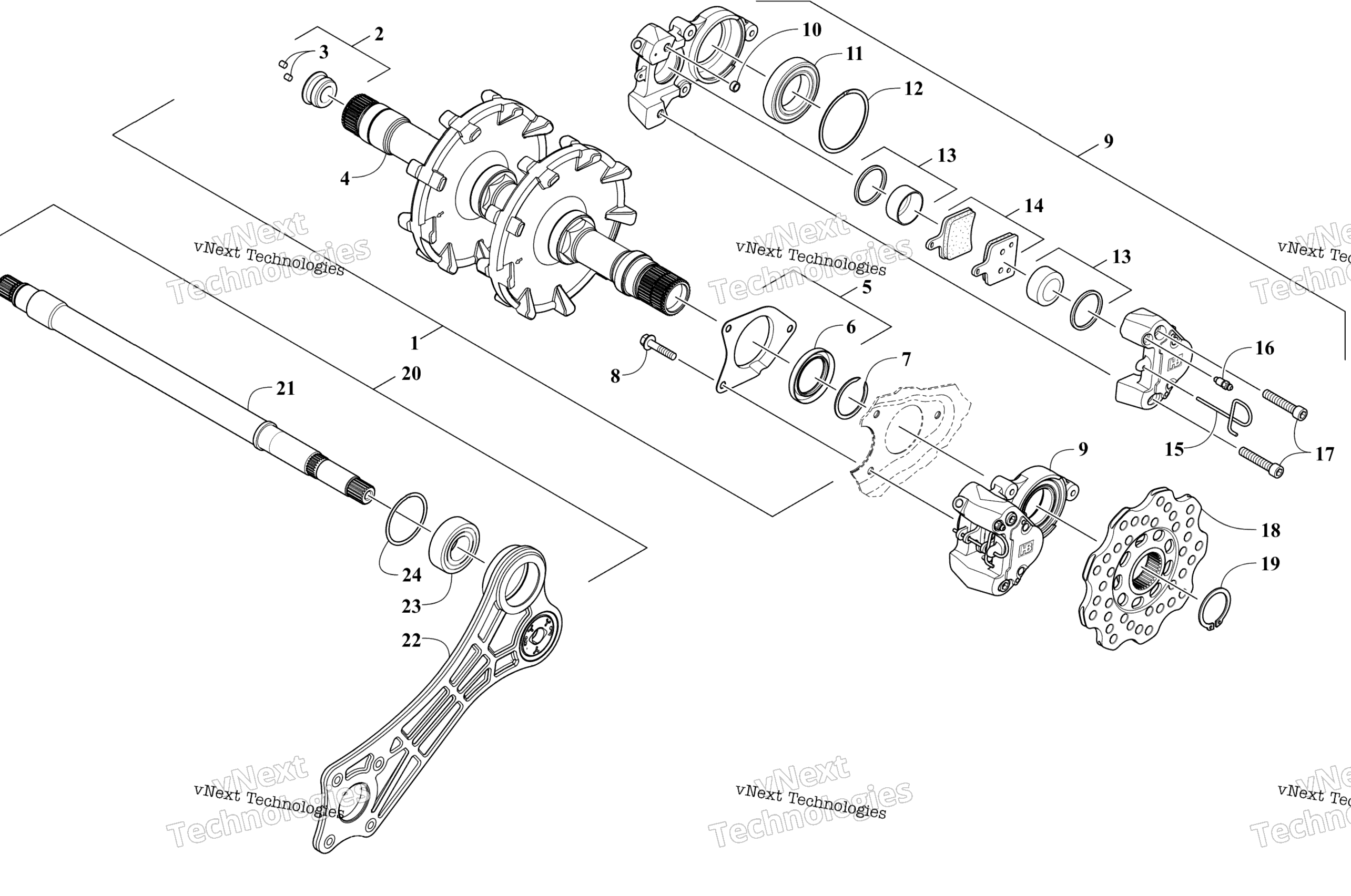 Привод Train Shafts And Brake Assemblies