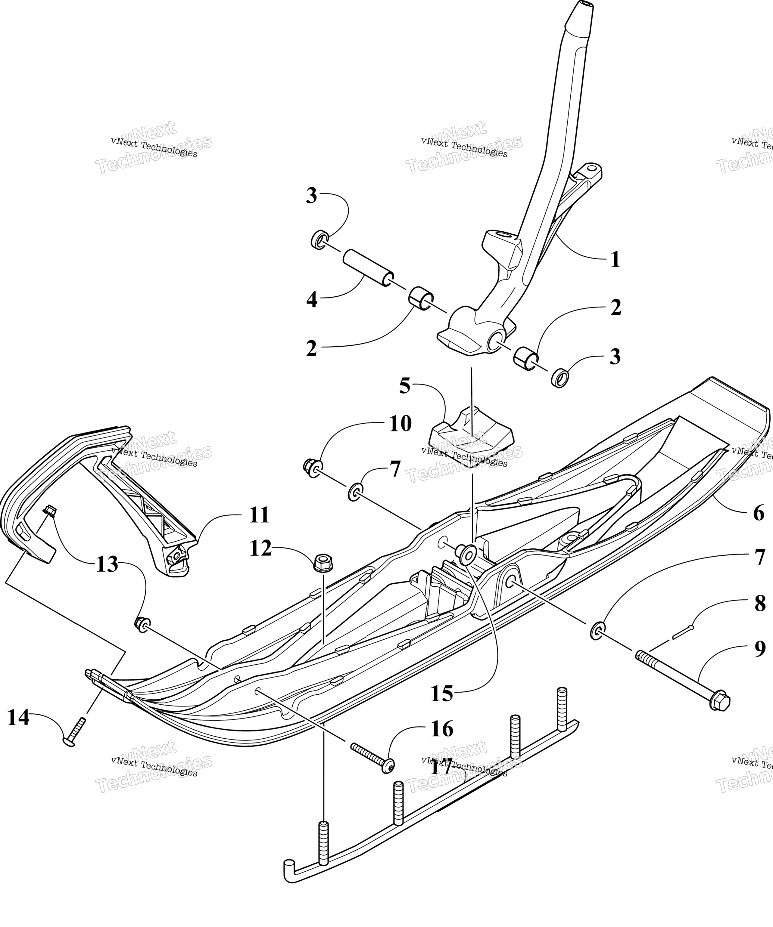 Ski и Spindle узел