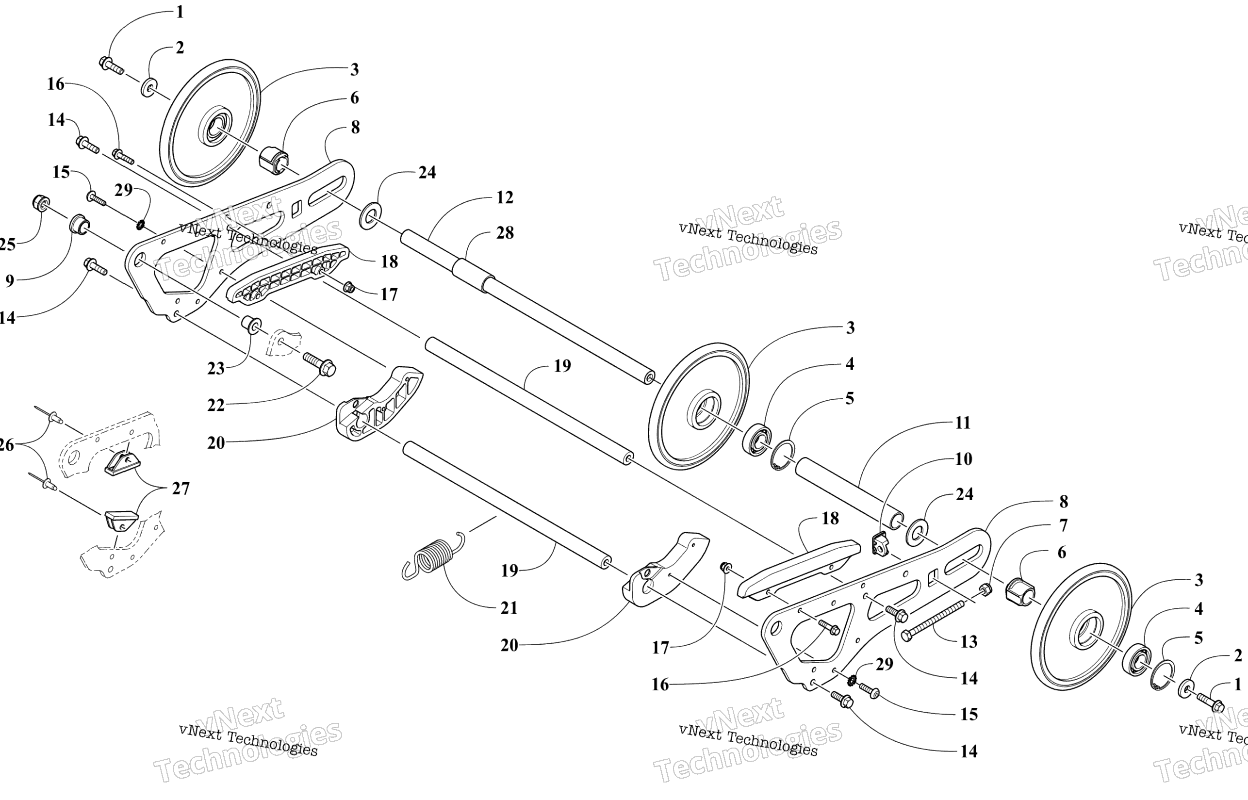 Articulating Skid рама узел