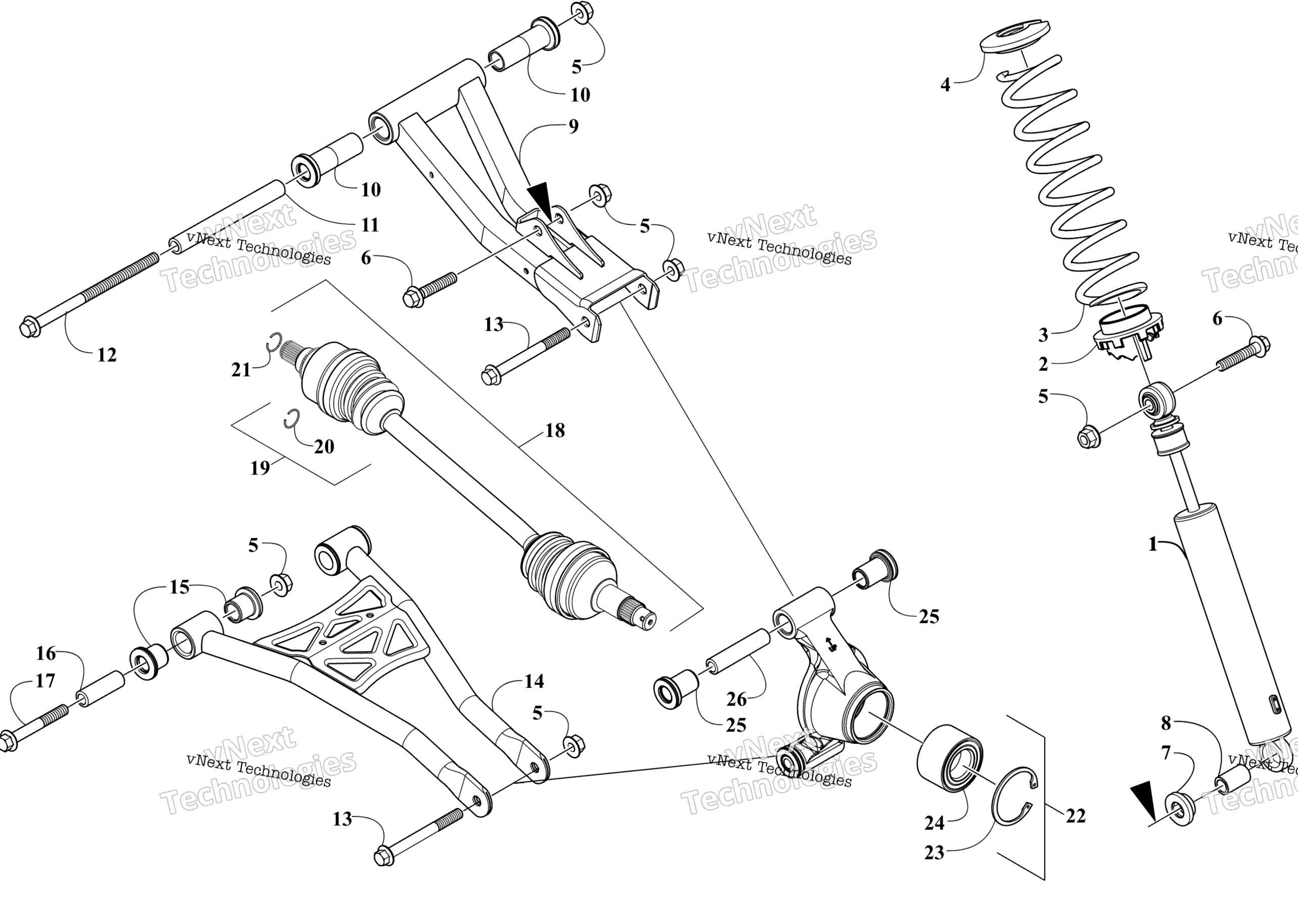 Задняя часть Suspension Assembly