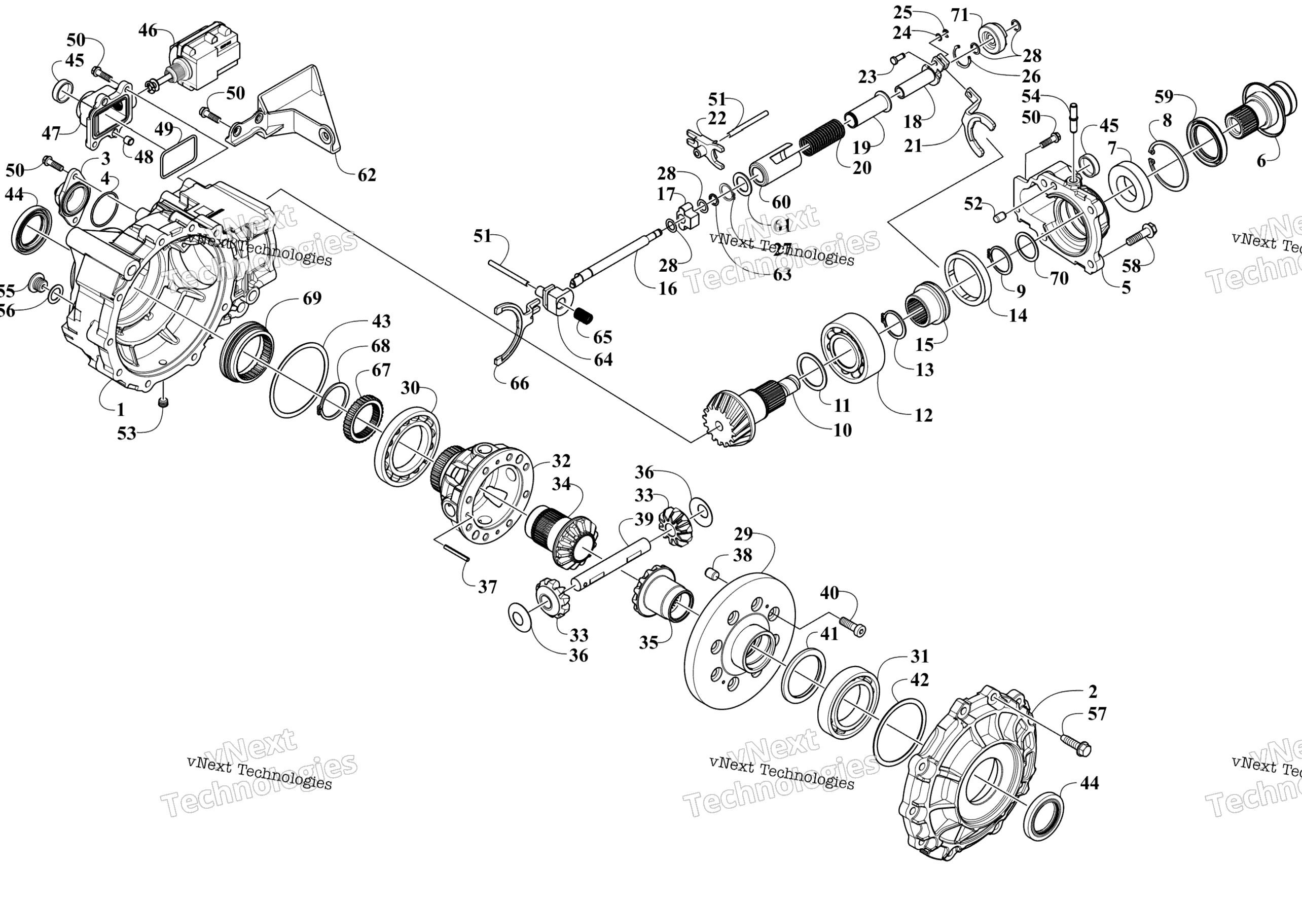 Передняя часть Drive Gearcase Assembly