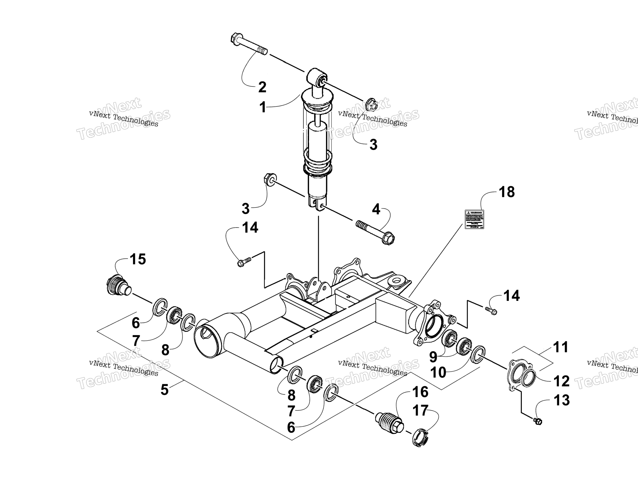 Задняя часть Suspension Assembly
