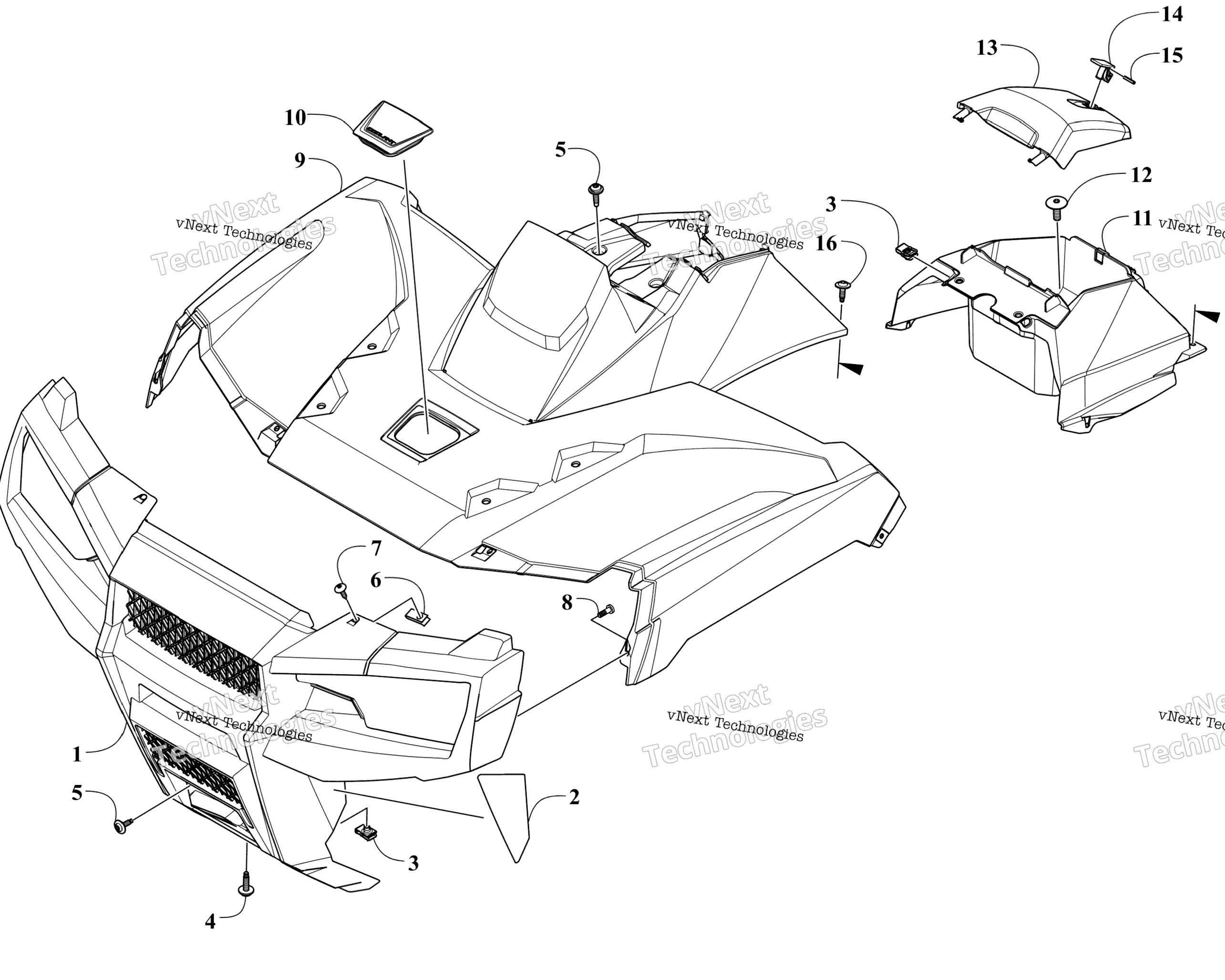 Передняя часть BODY PANEL ASSEMBLY