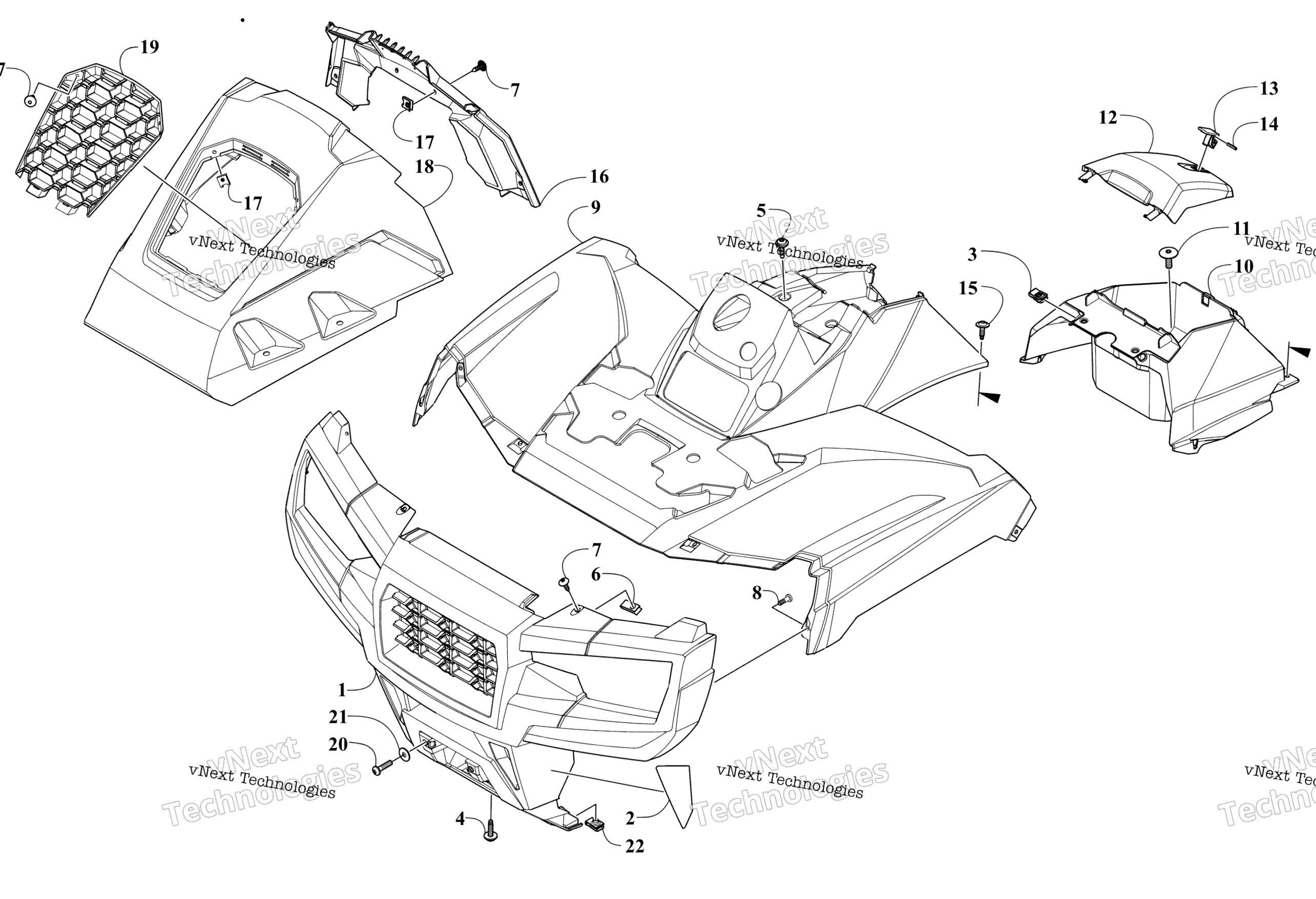 Передняя часть BODY PANEL ASSEMBLY