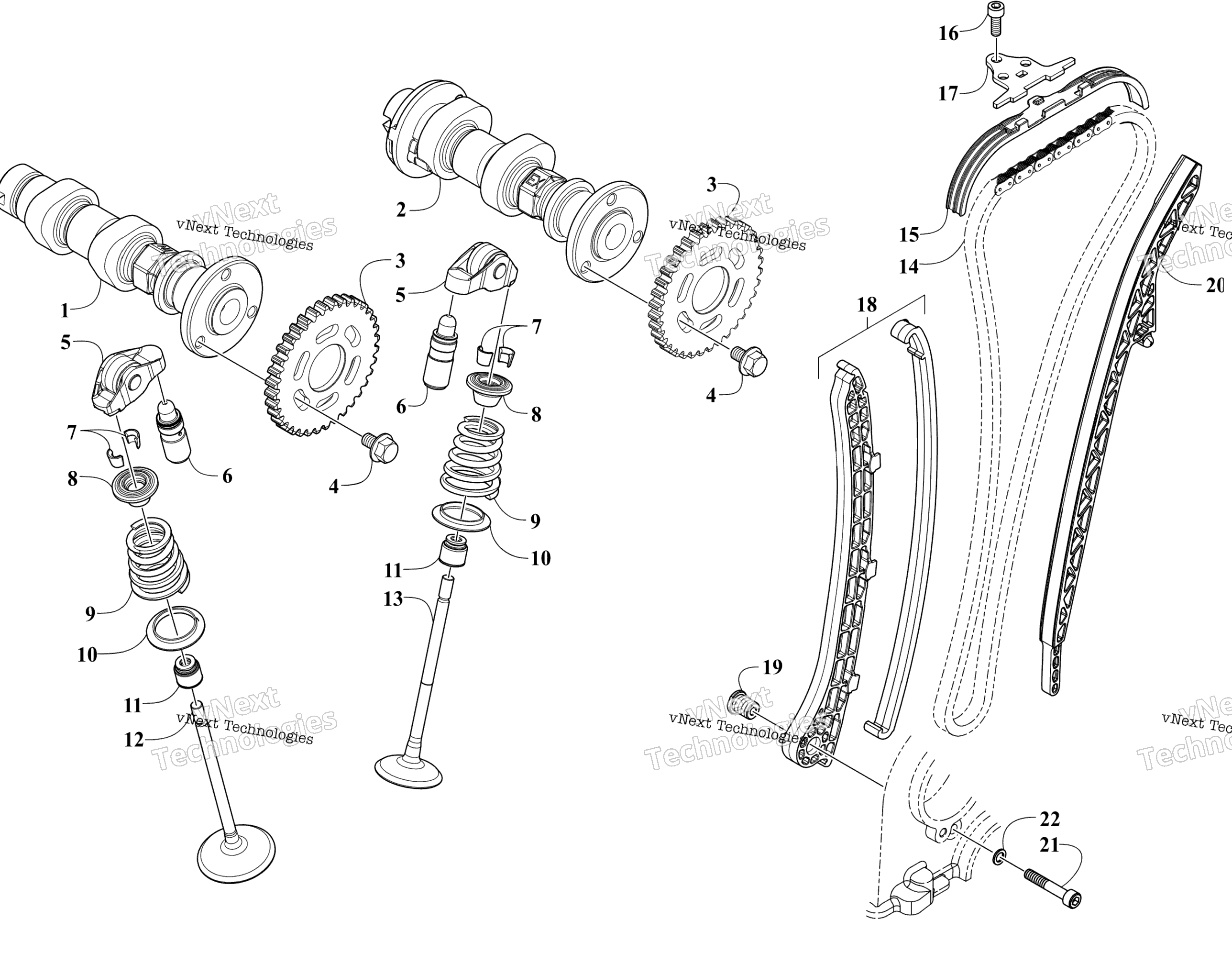 Клапанный механизм Train And Cam Assemblies