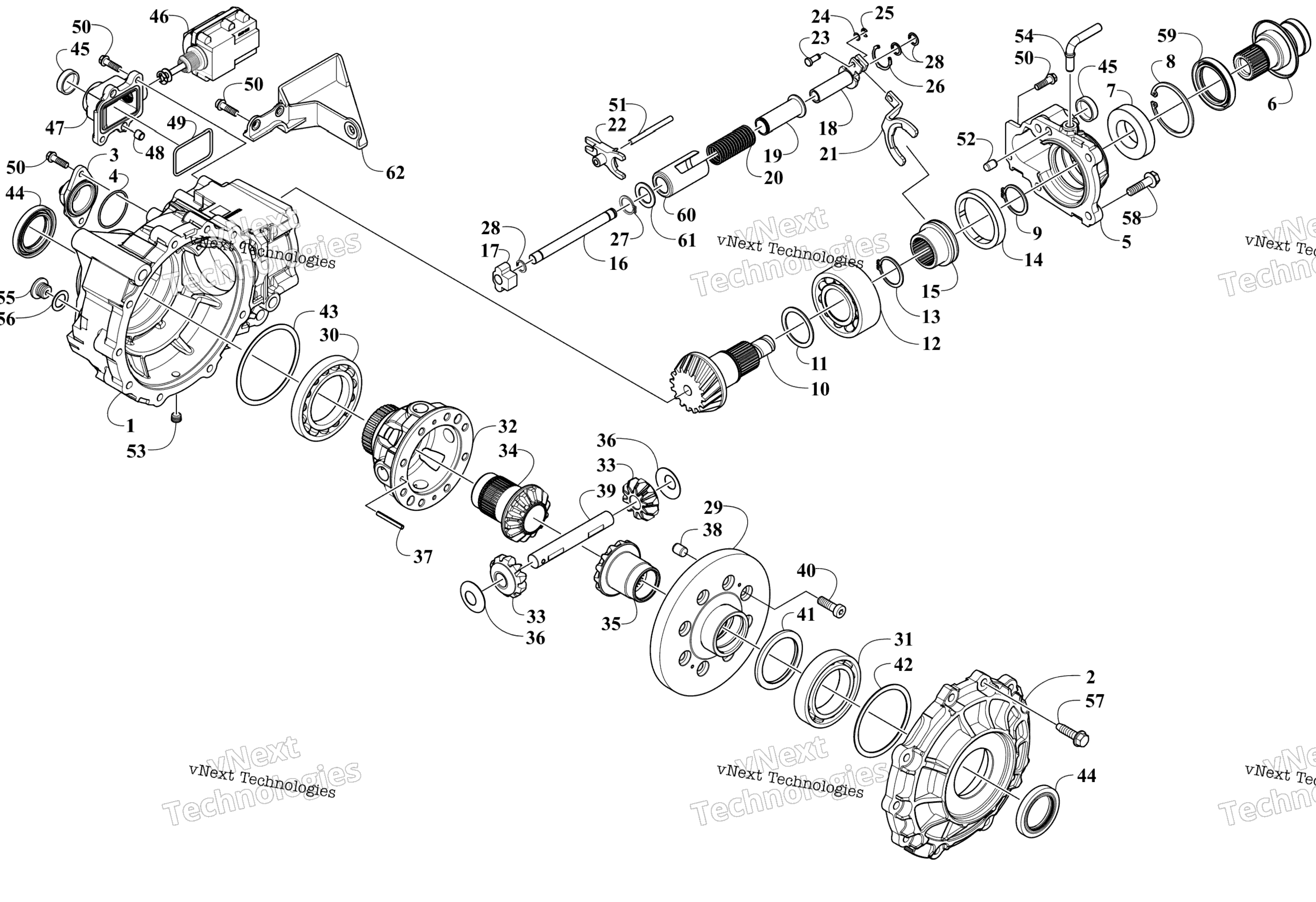 Передняя часть Drive Gearcase Assembly