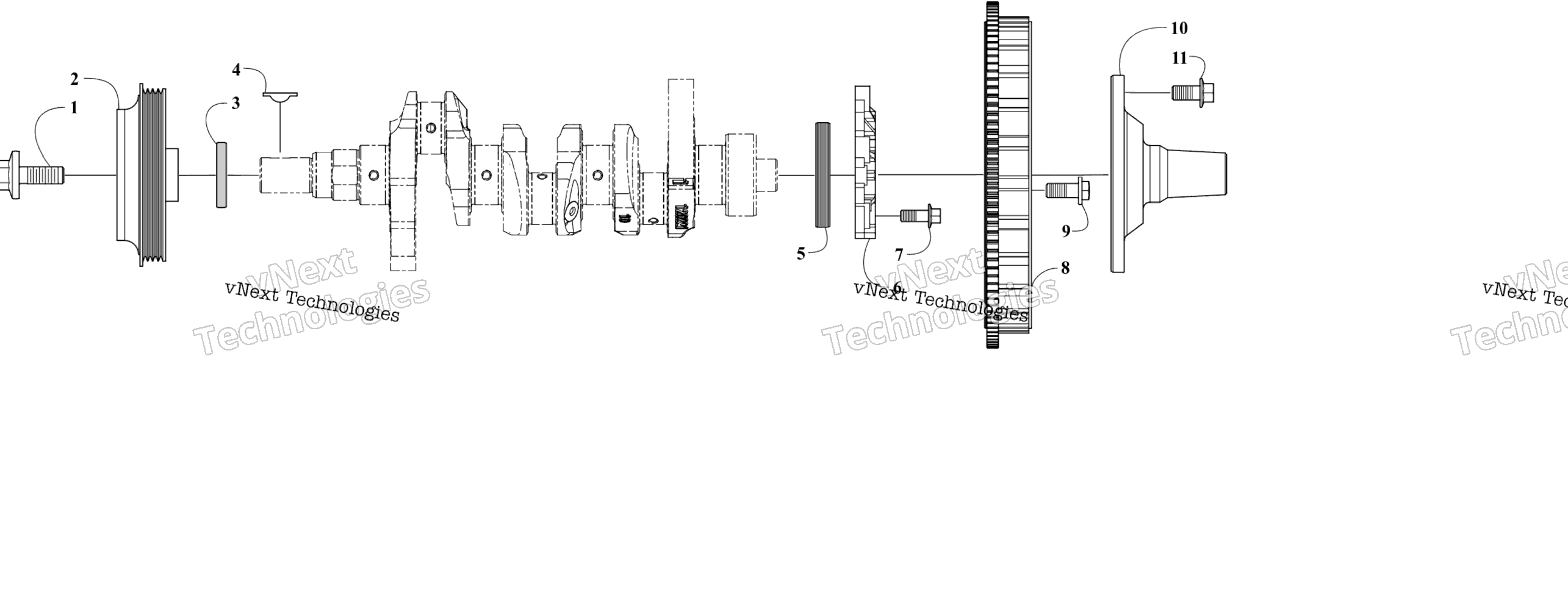Коленчатый вал Pulley And Flywheel
